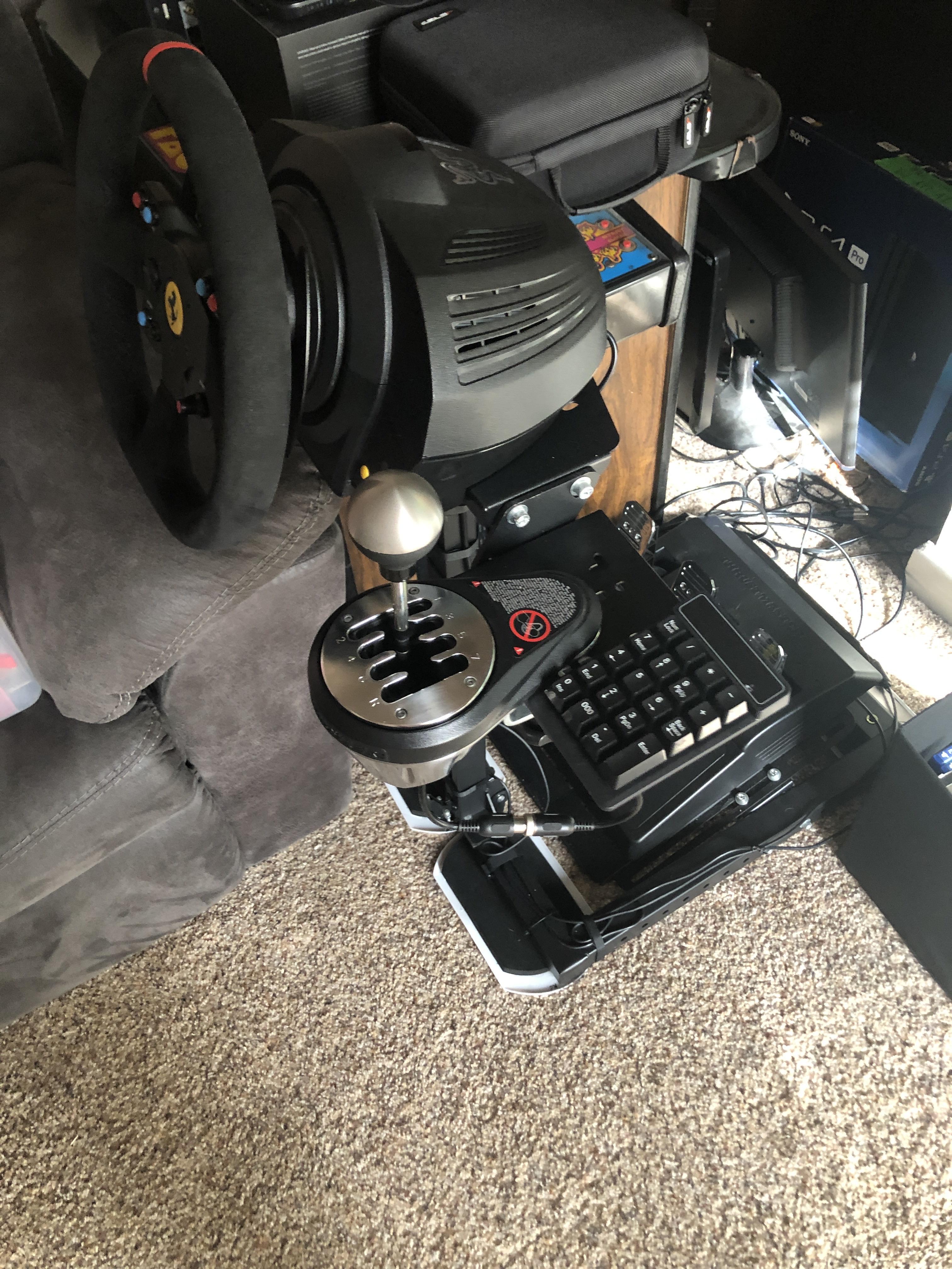 Here’s my setup, it’s a next level racing wheel stand, a thrustmaster