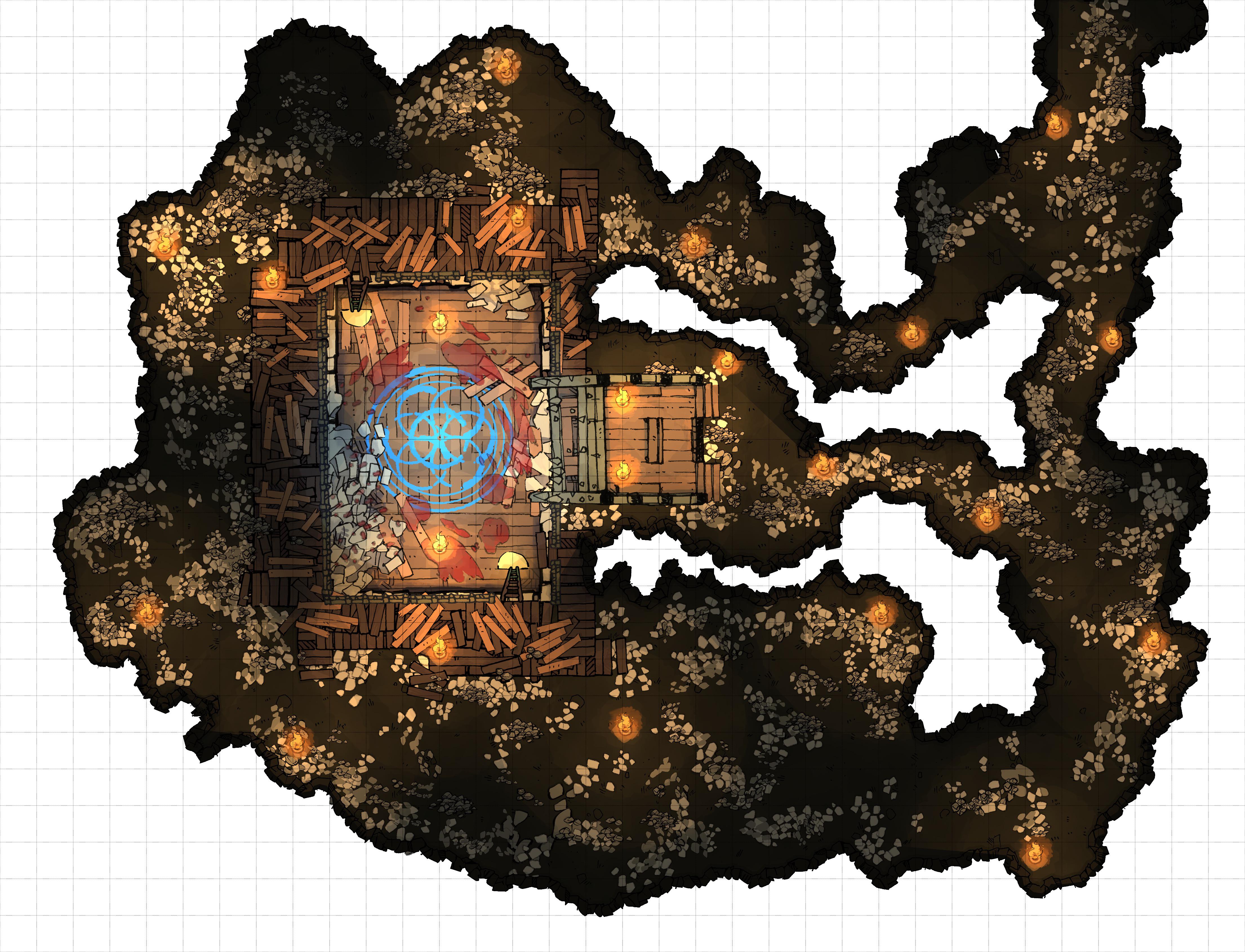 “The Pit” underground fighting arena [34X26]. dungeondraft