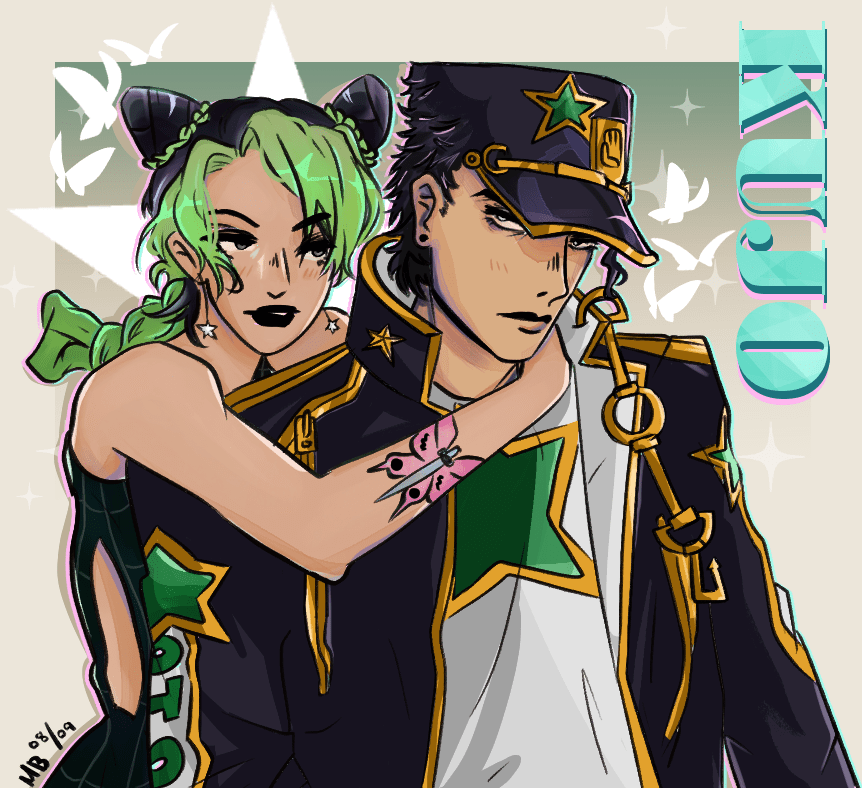 Drew Jolyne and Jotaro in hype of SO being animated r/StardustCrusaders