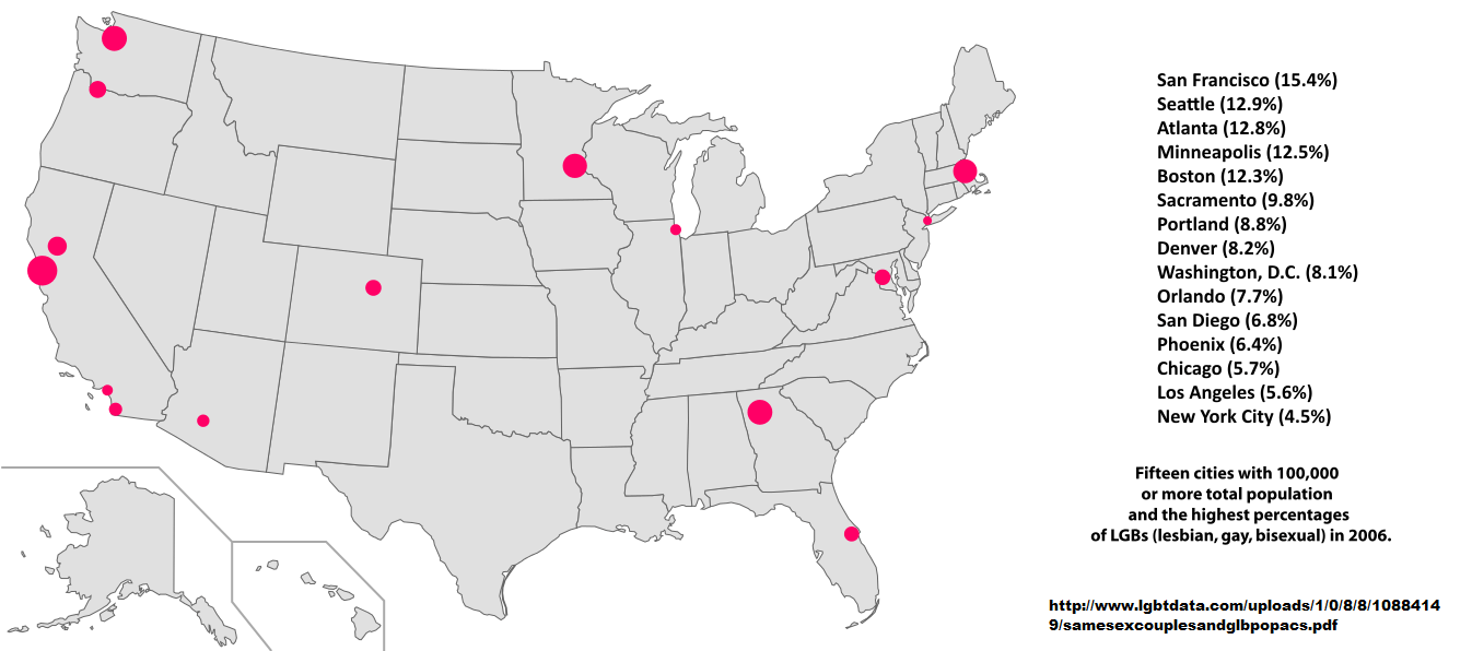 Top 15 Gayest American Cities r/MapPorn