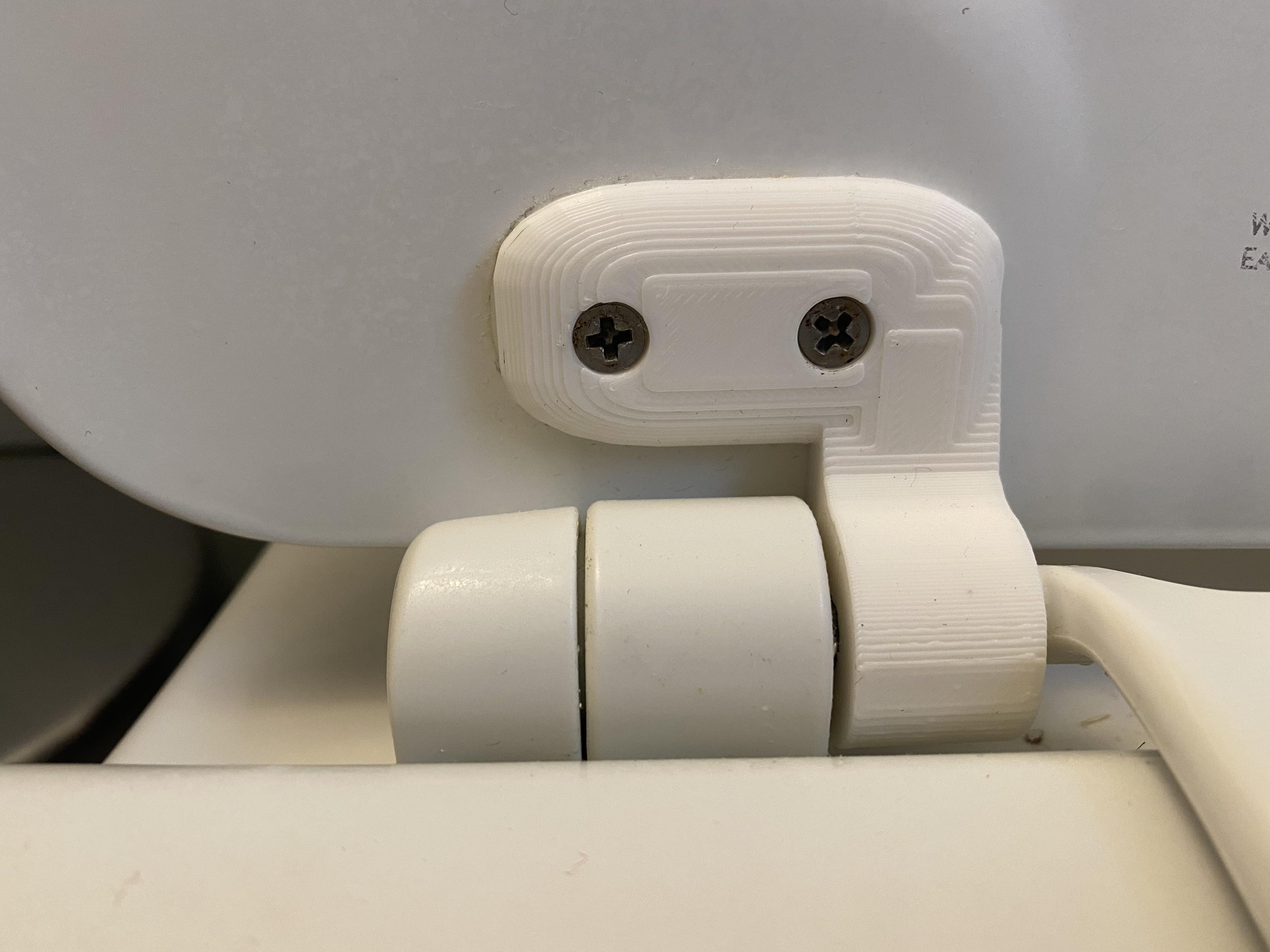 Daughter broke the hinge to the toilet seat cover while climbing into the counter so I designed