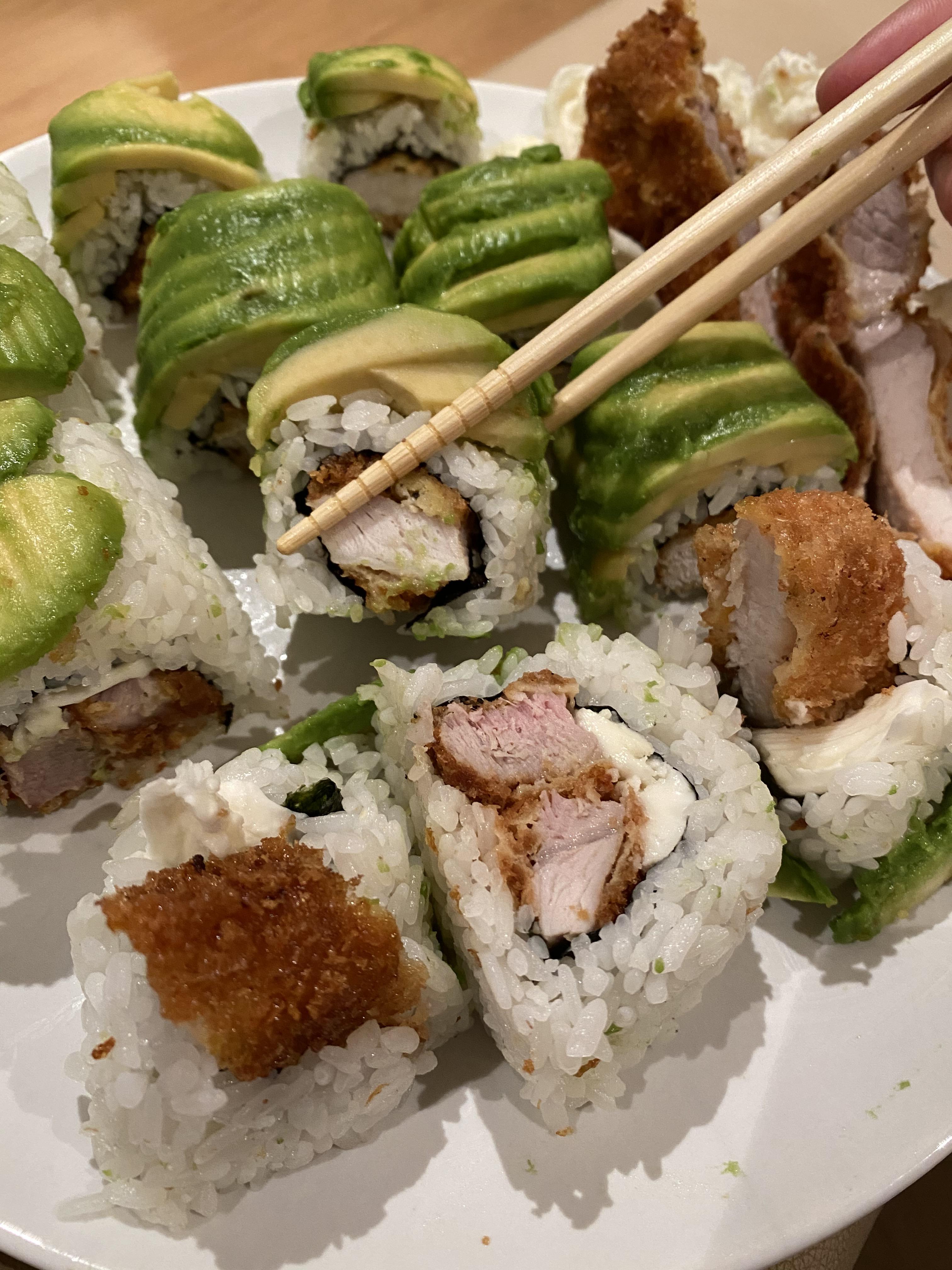 Tonkatsu sushi! You can really sushi anything r/sushi