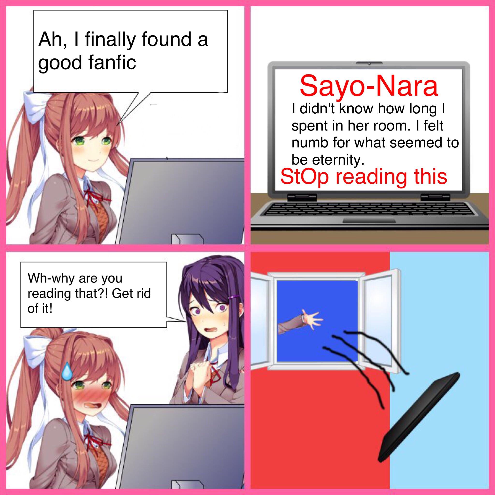 Monika finds a good fanfic DDLC