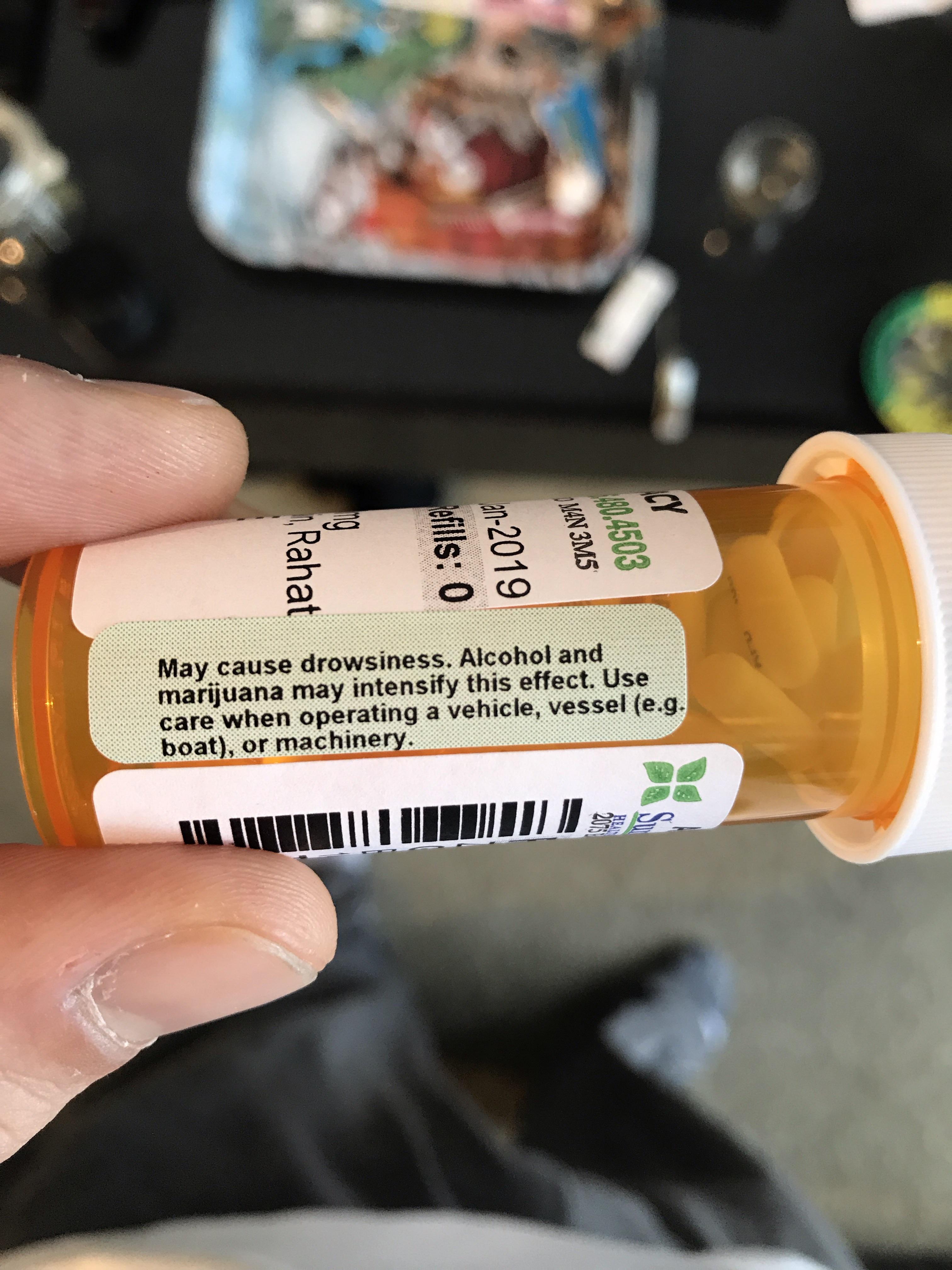 Just noticed the new warning label on prescription pill bottles in