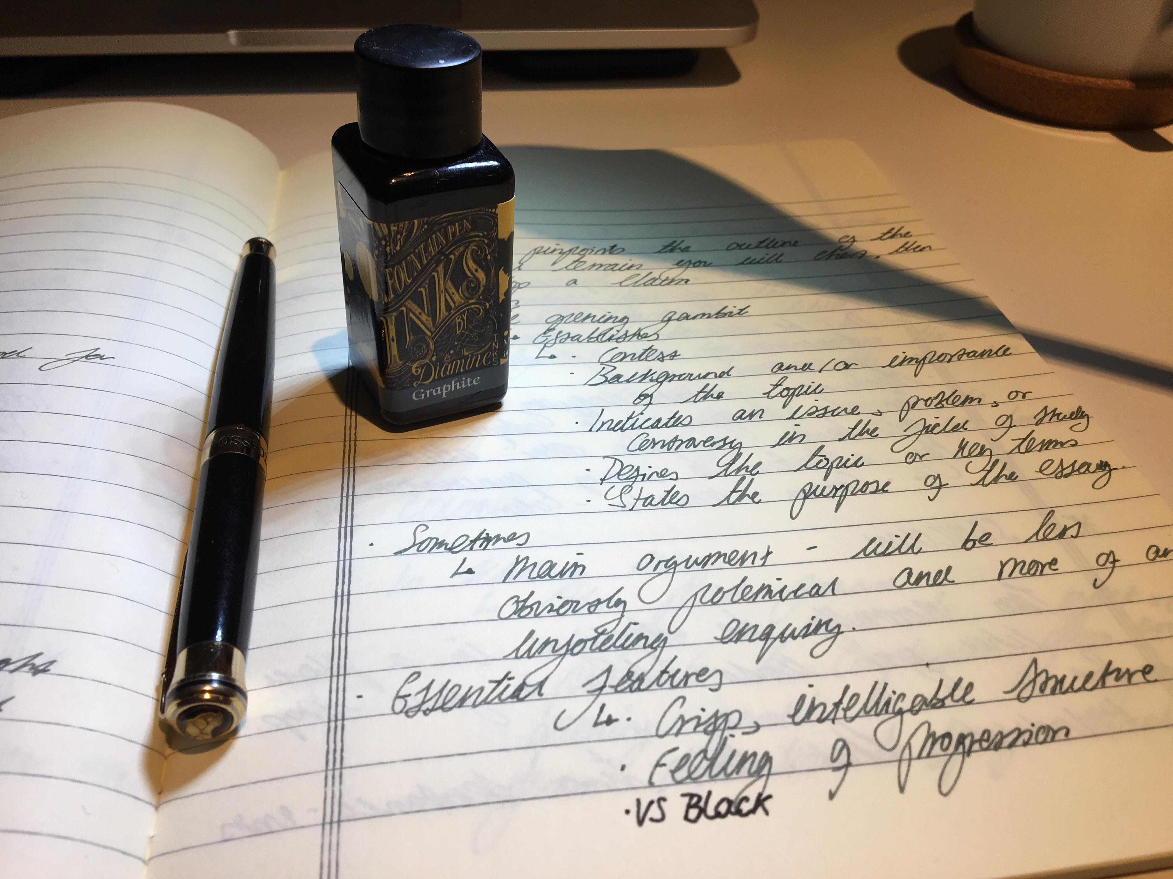 Diamine Graphite (colour comparison vs black at the bottom of page) r