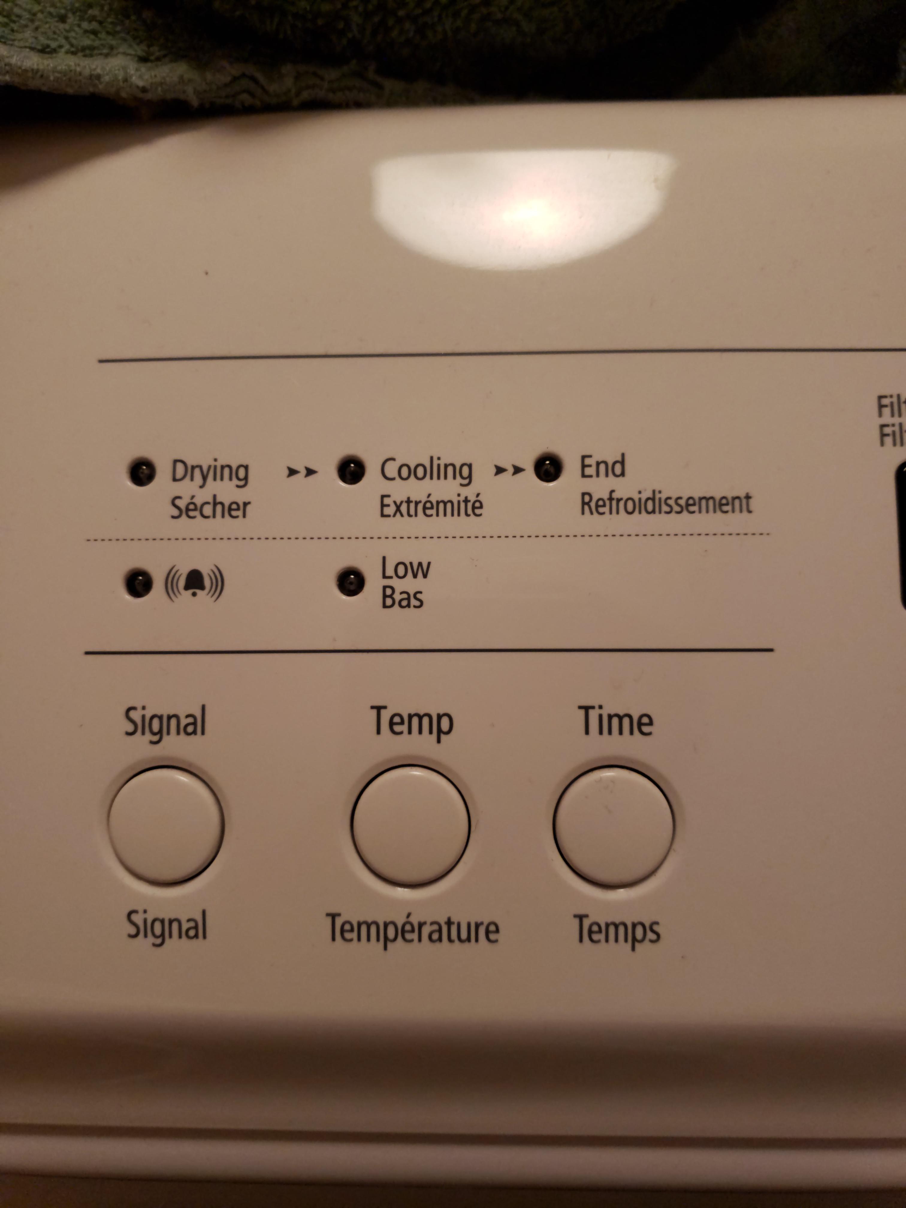 This dryer has a cooling cycle so your clothes don't come out warm. : r