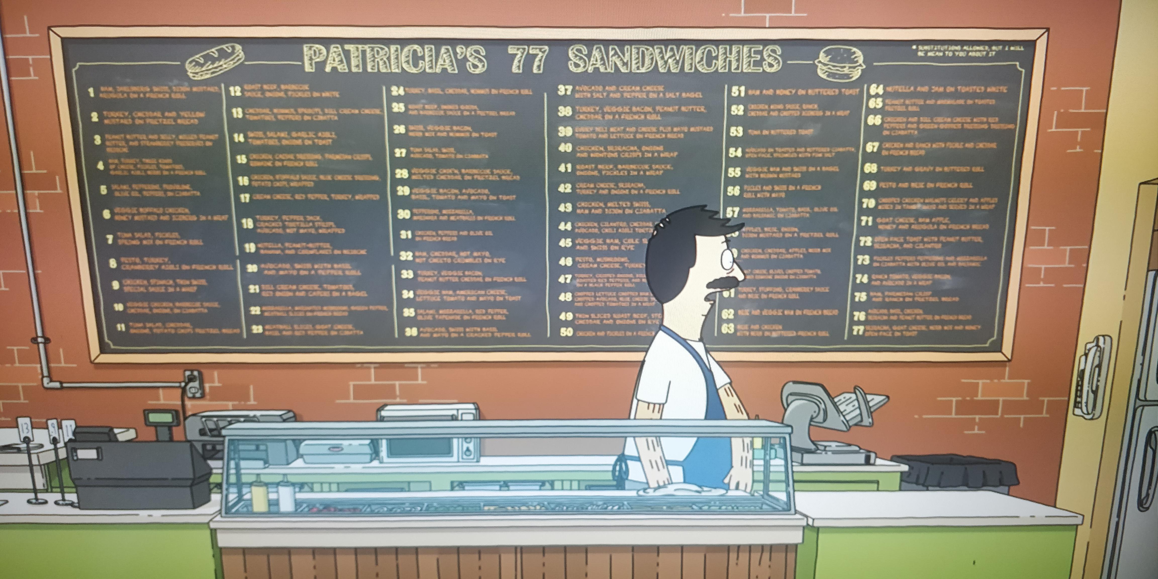 Wouldn't it be cool if Babish did all of Patricia's 77 Sandwiches from
