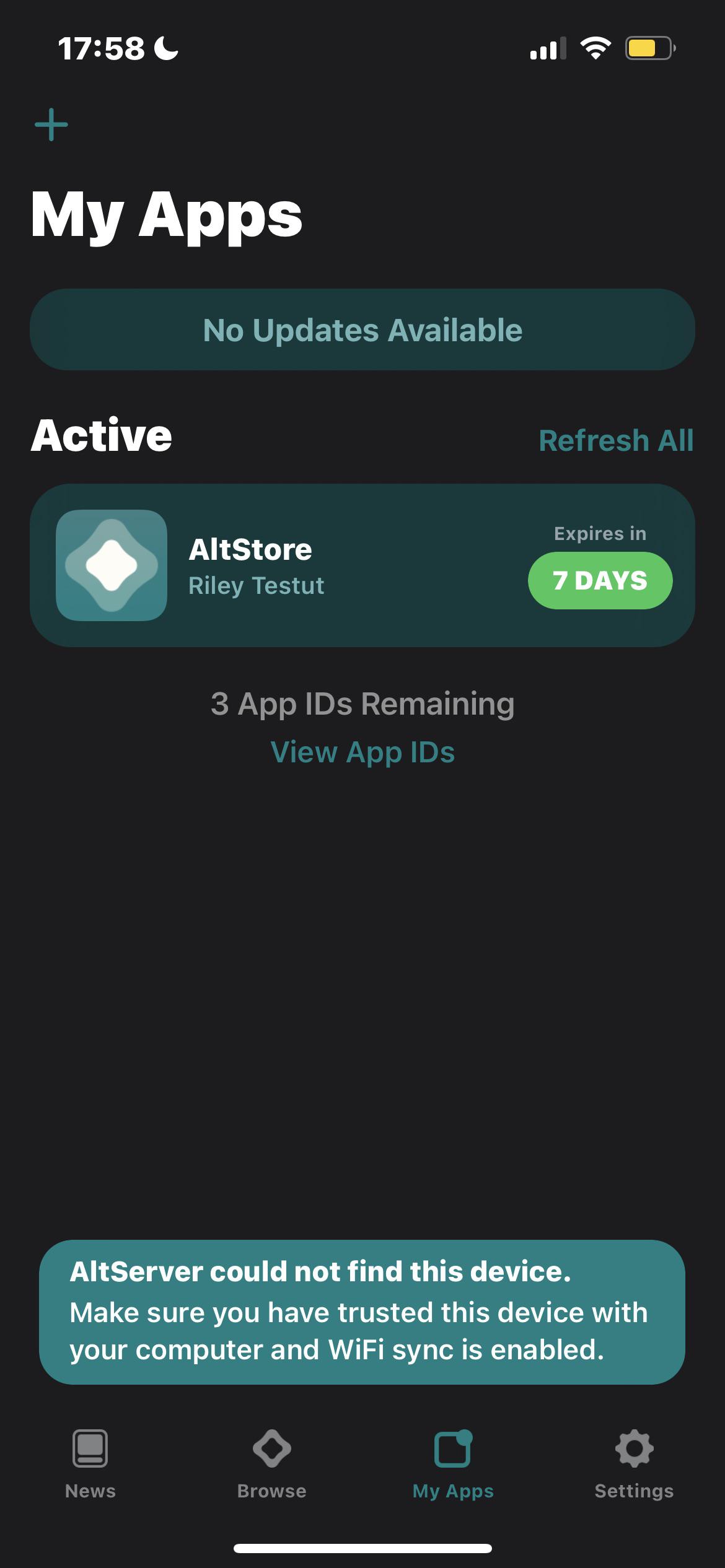 Hi, does anyone know why I get this error message when I try to