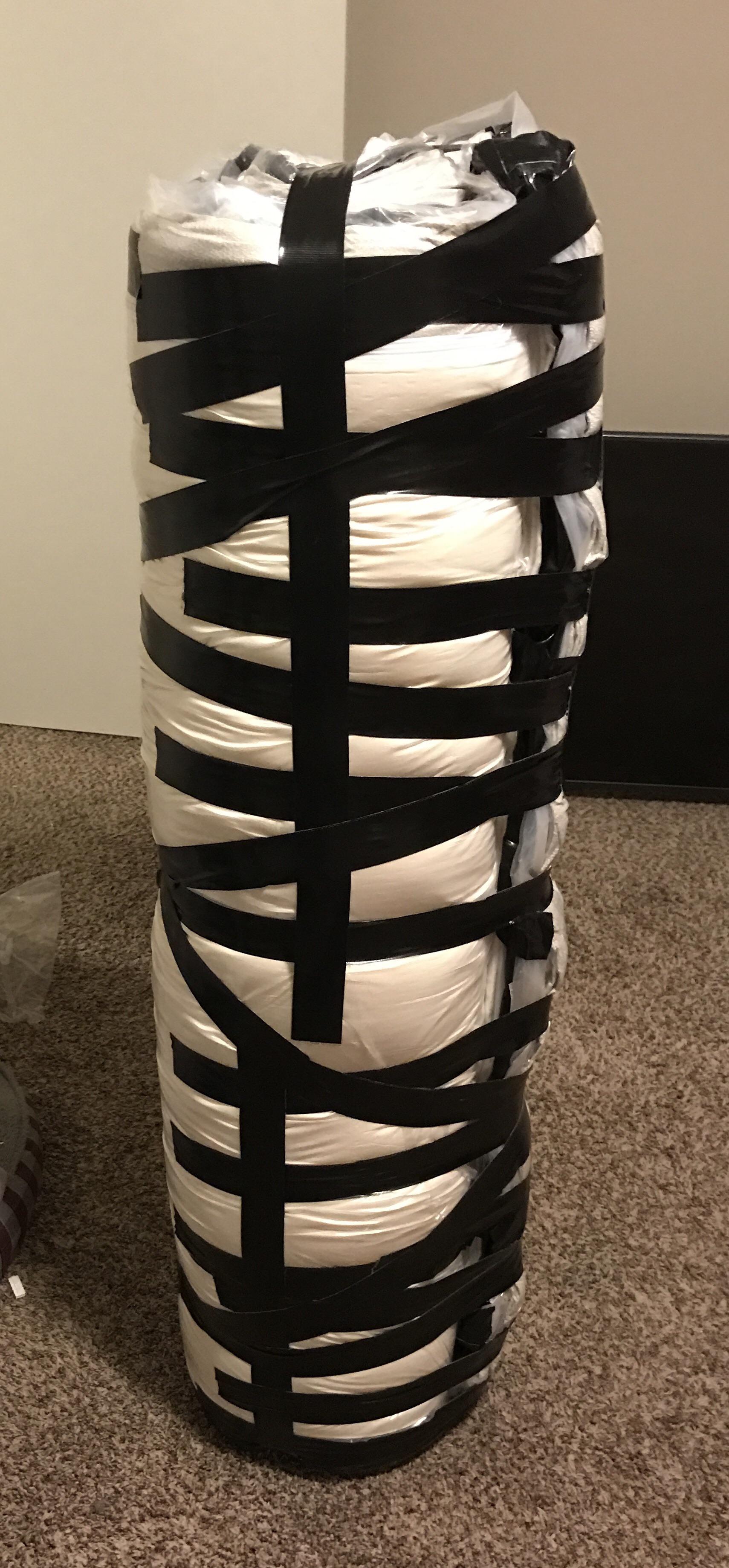 Fit this queensize memory foam mattress into a Honda hatchback—dry