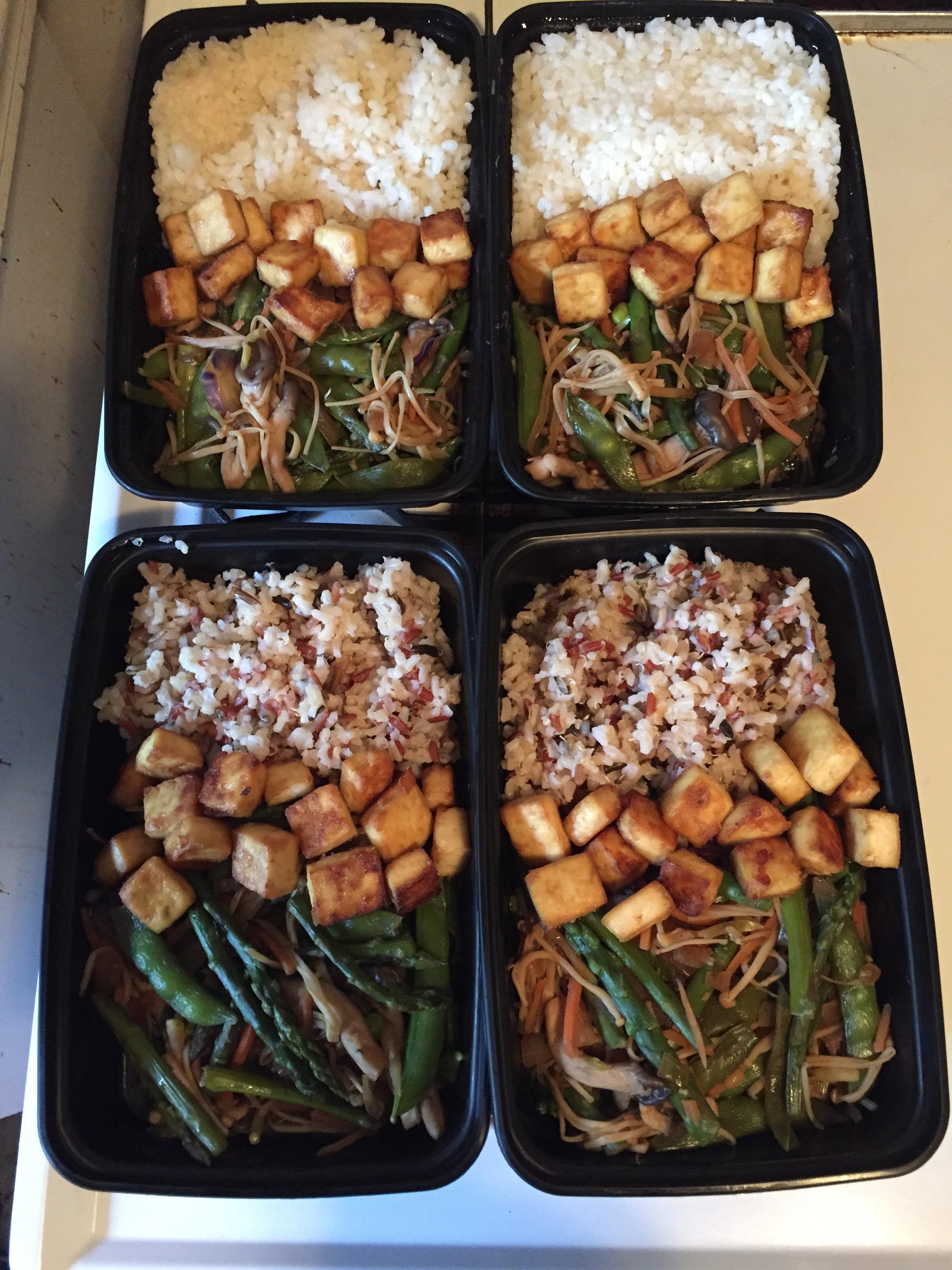 Half of my first attempt at meal prep! Veggie and mushroom stir fry