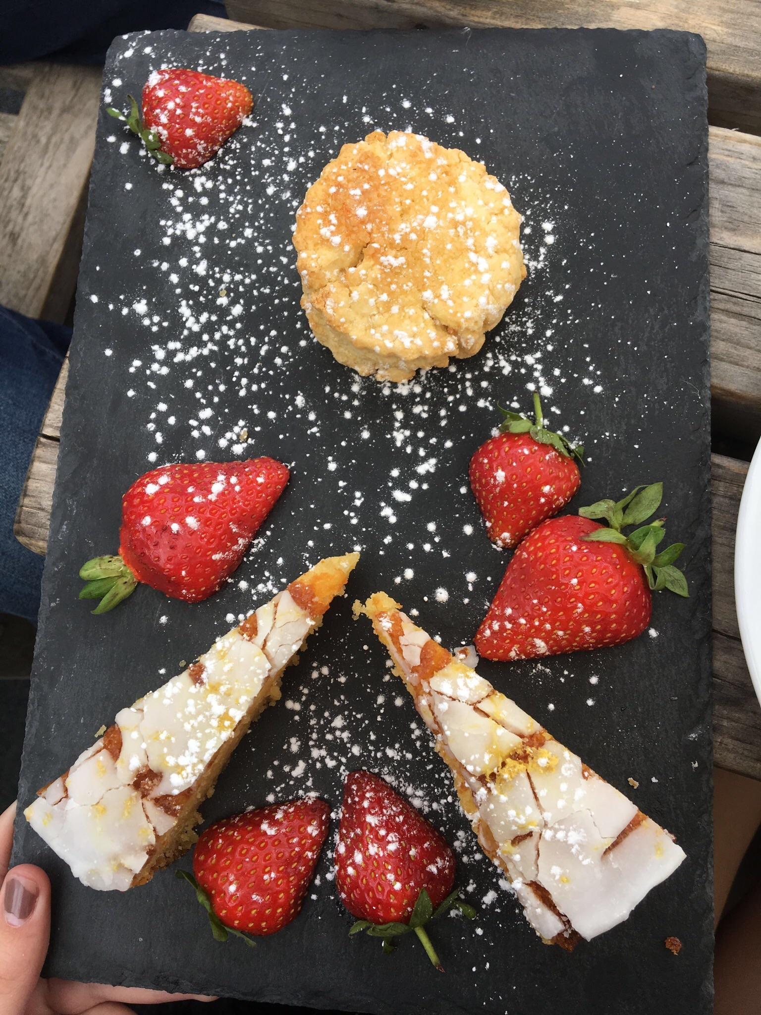 glutenfree dessert in London served on a stone slab WeWantPlates