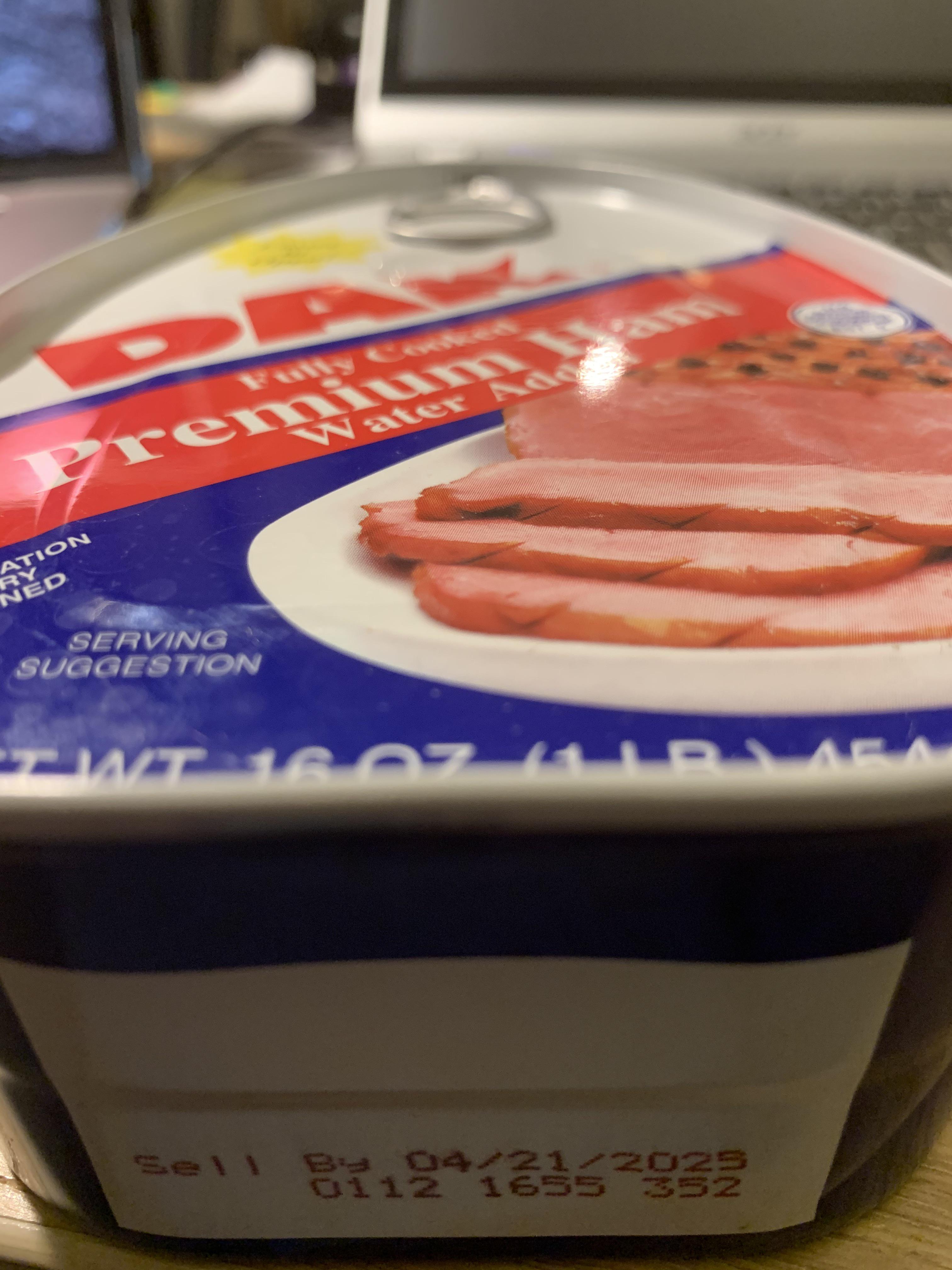 Canned ham, expiration date 2025! I’m adding this to my prep. r