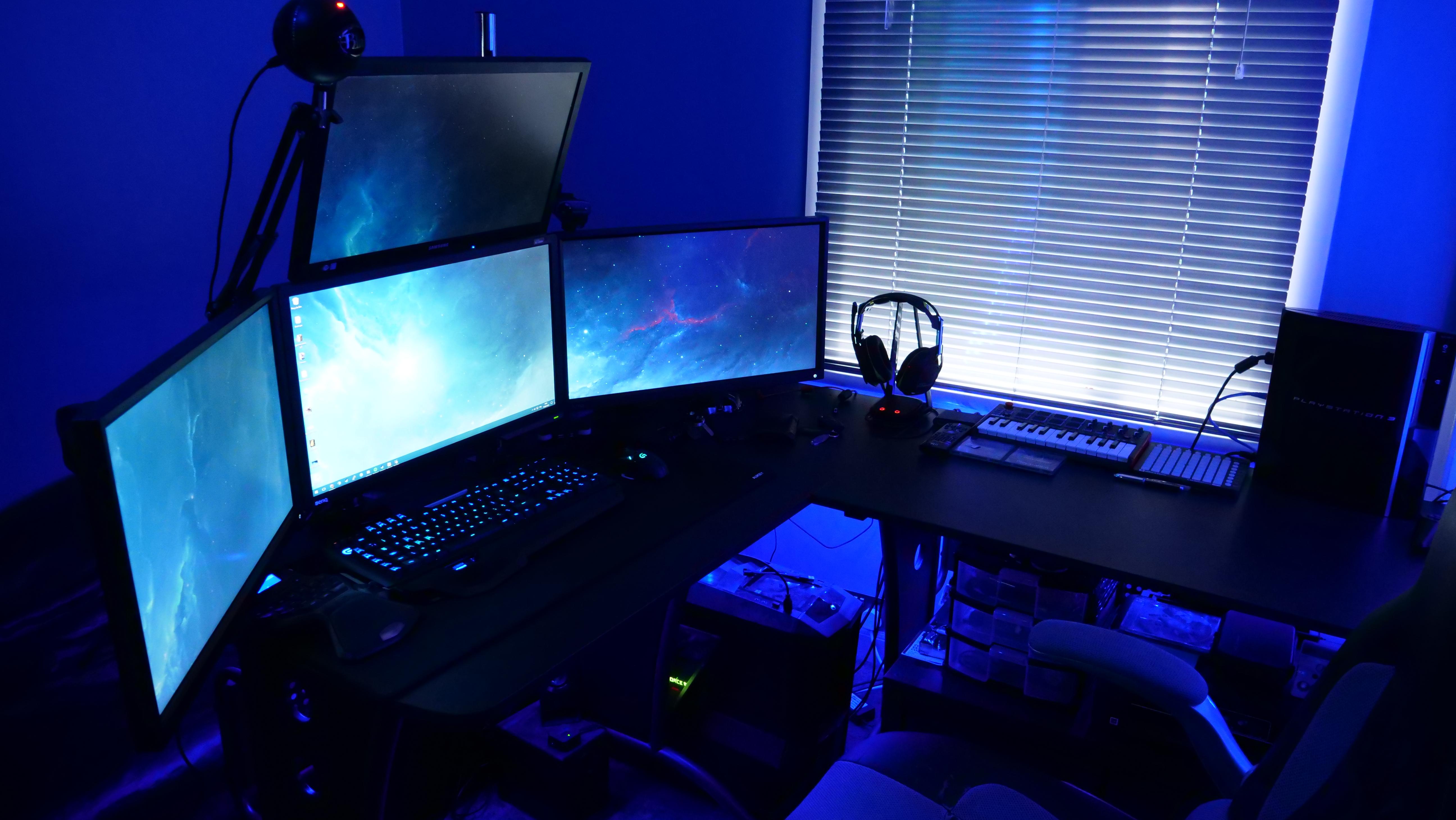 My Blue Gaming/Work Setup r/pcmasterrace