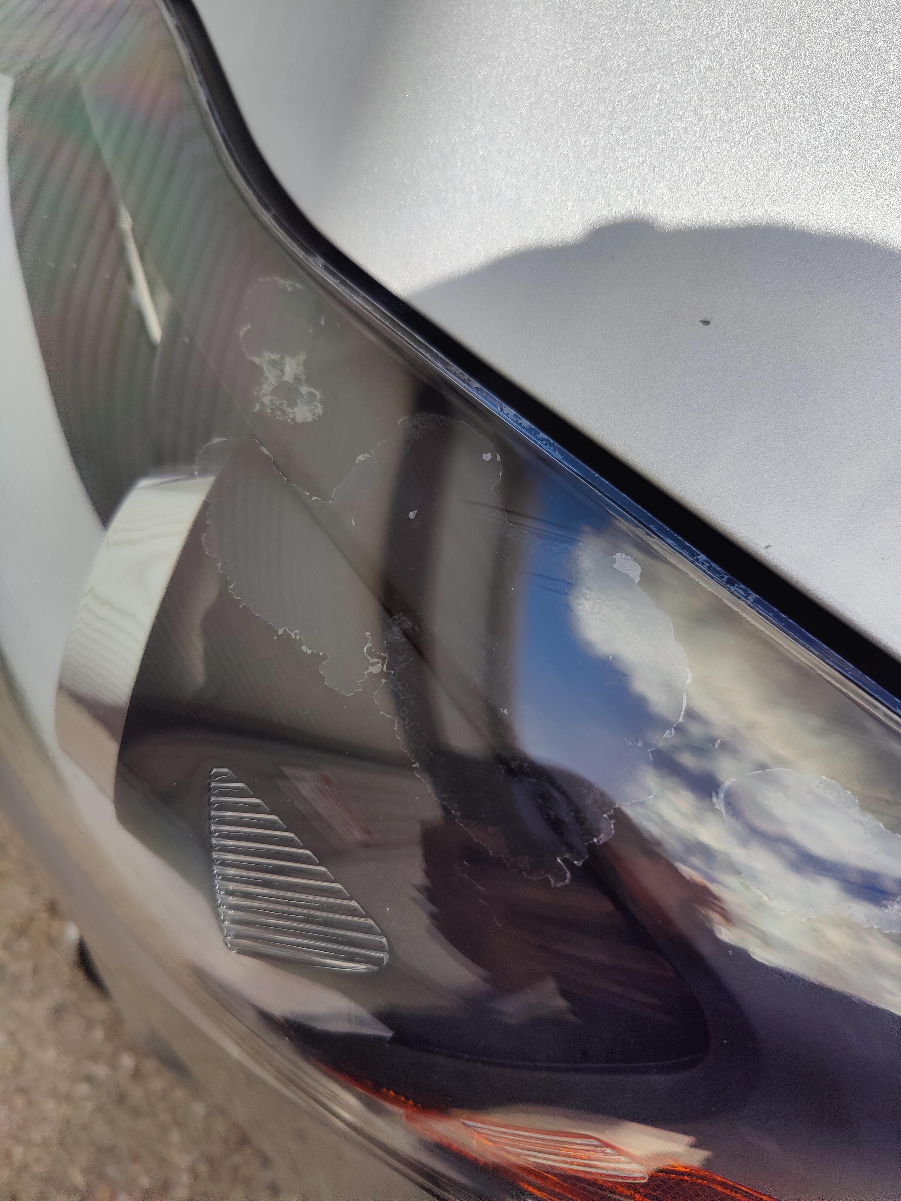 FML went out to leave work and saw my headlights are peeling already