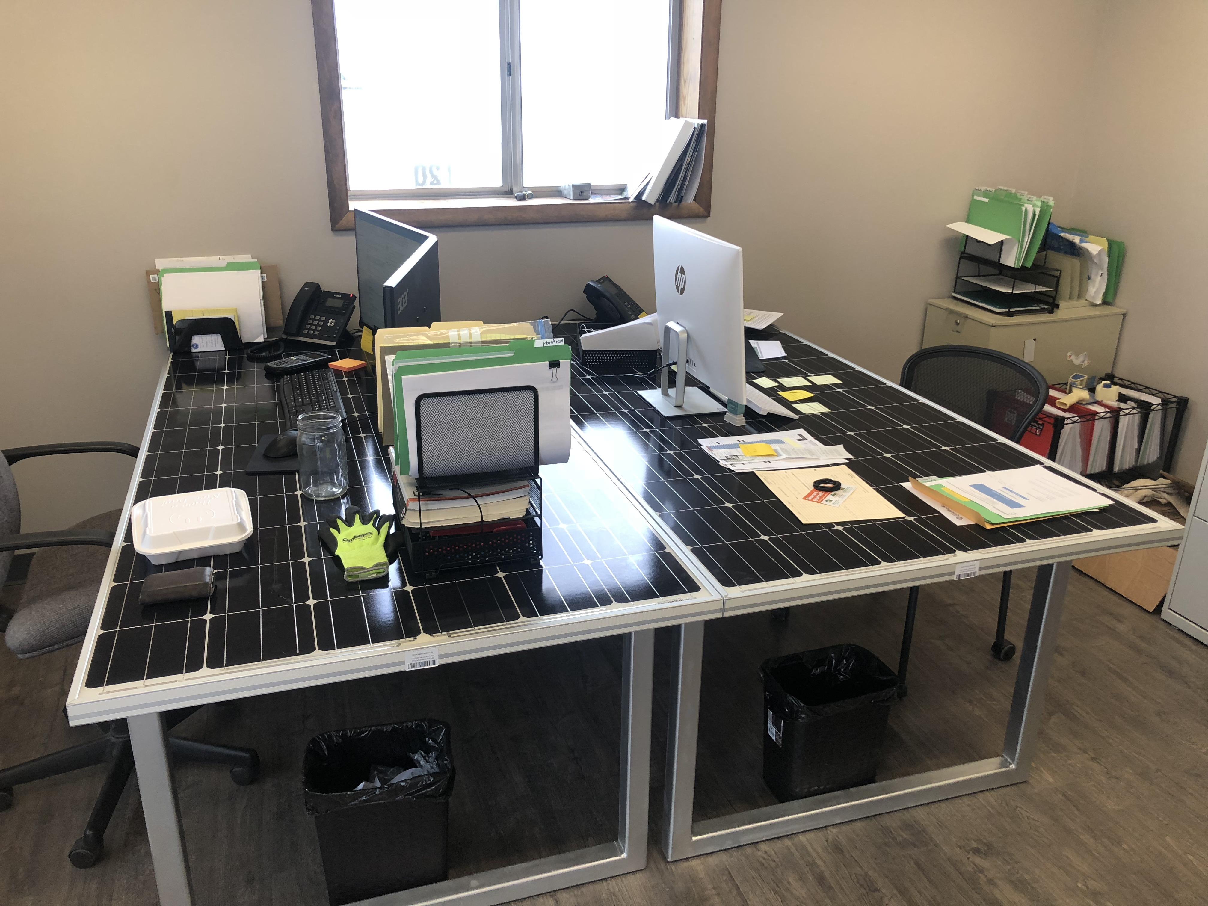 Just finished up our custom solar panel desks for our company’s new