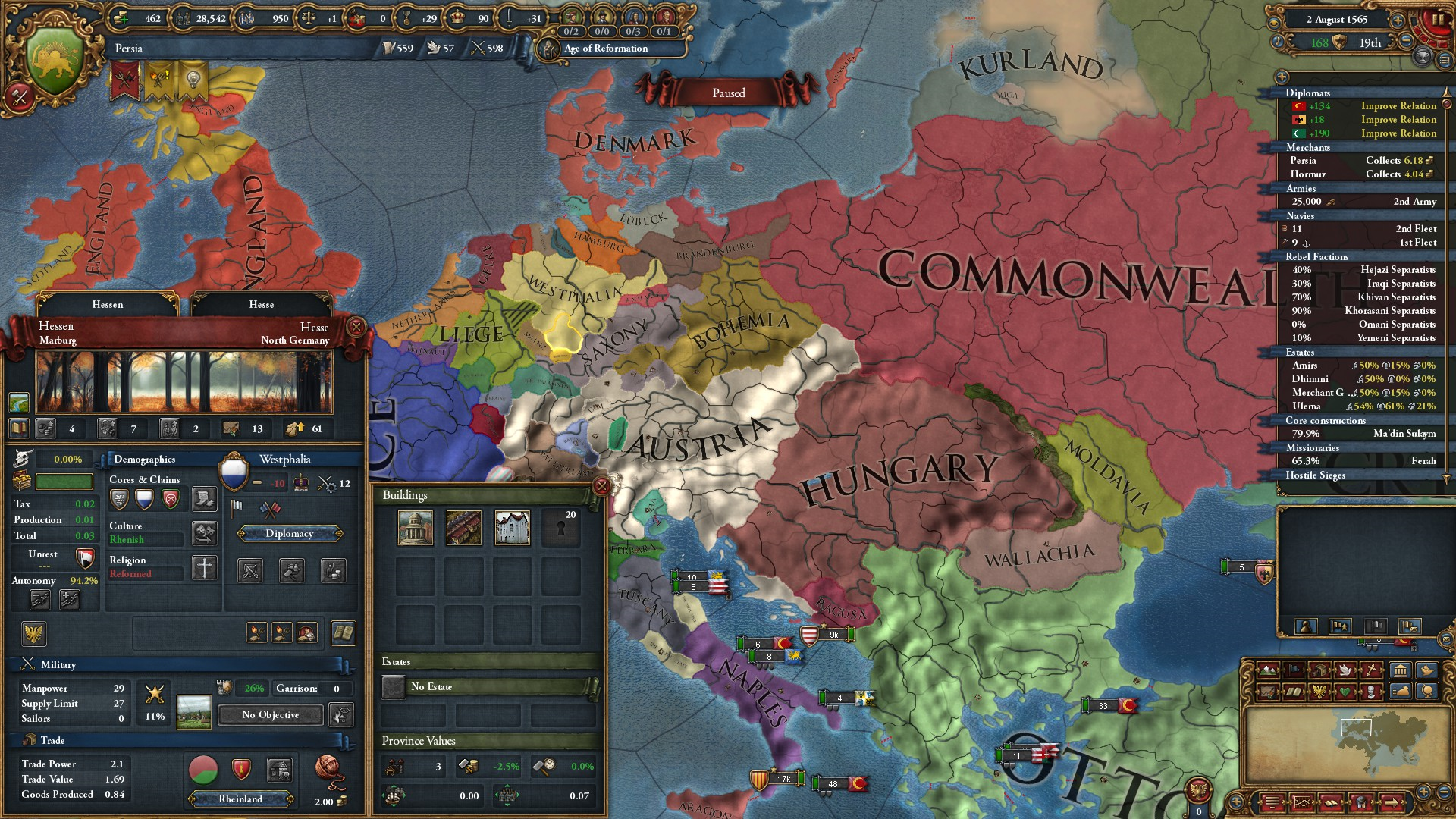 First time I have seen Westphalia form on its own in almost 500 hours