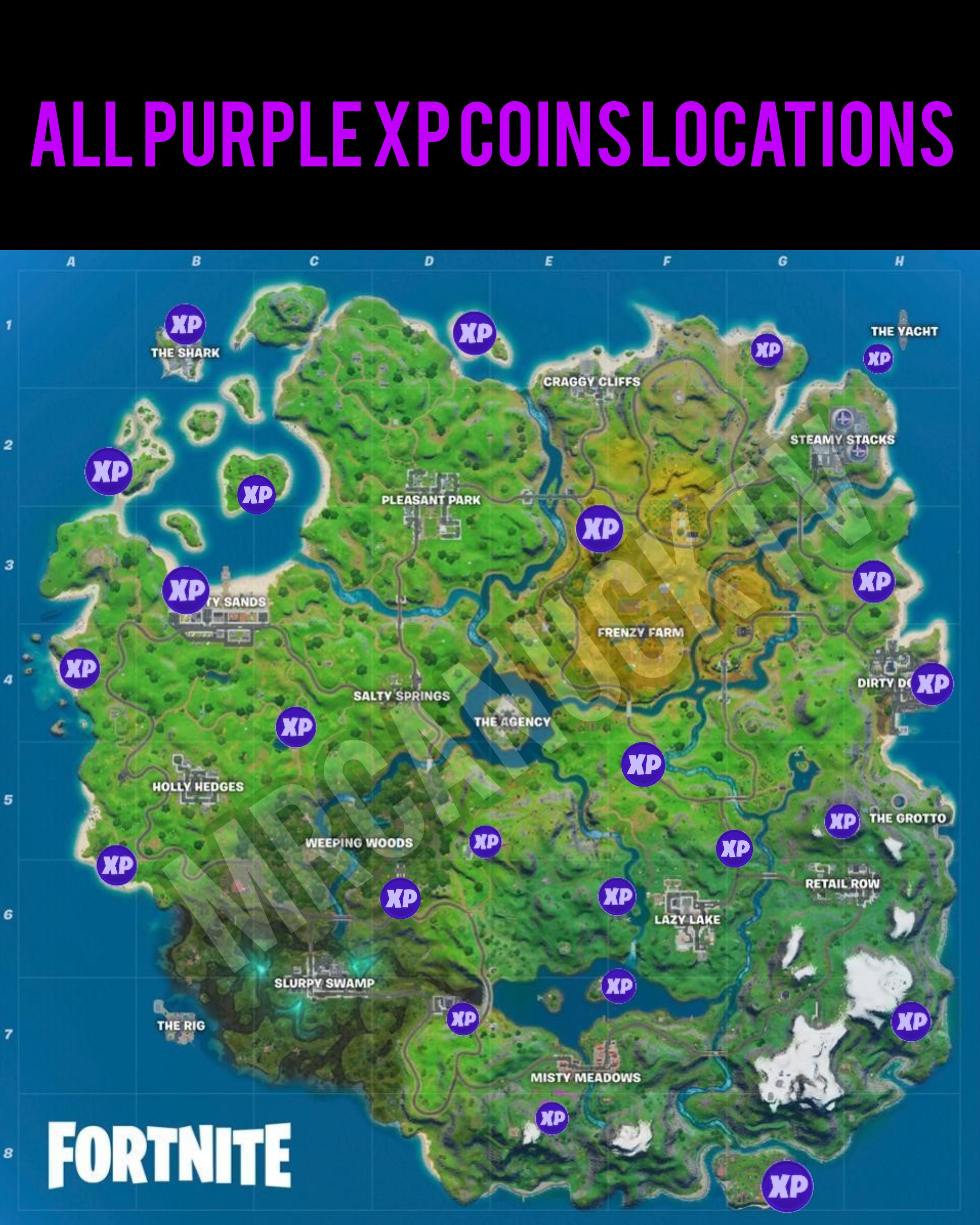All 24 Purple XP Coin Locations (week 16). Fortnite Chapter 2 Season 2 r/FortNiteBR