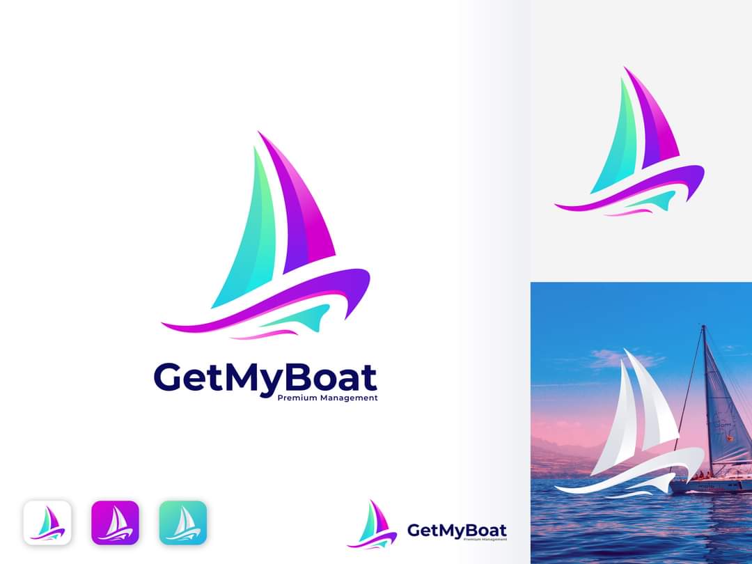 Logo design for a boat company called GetMyBoat. that provide small