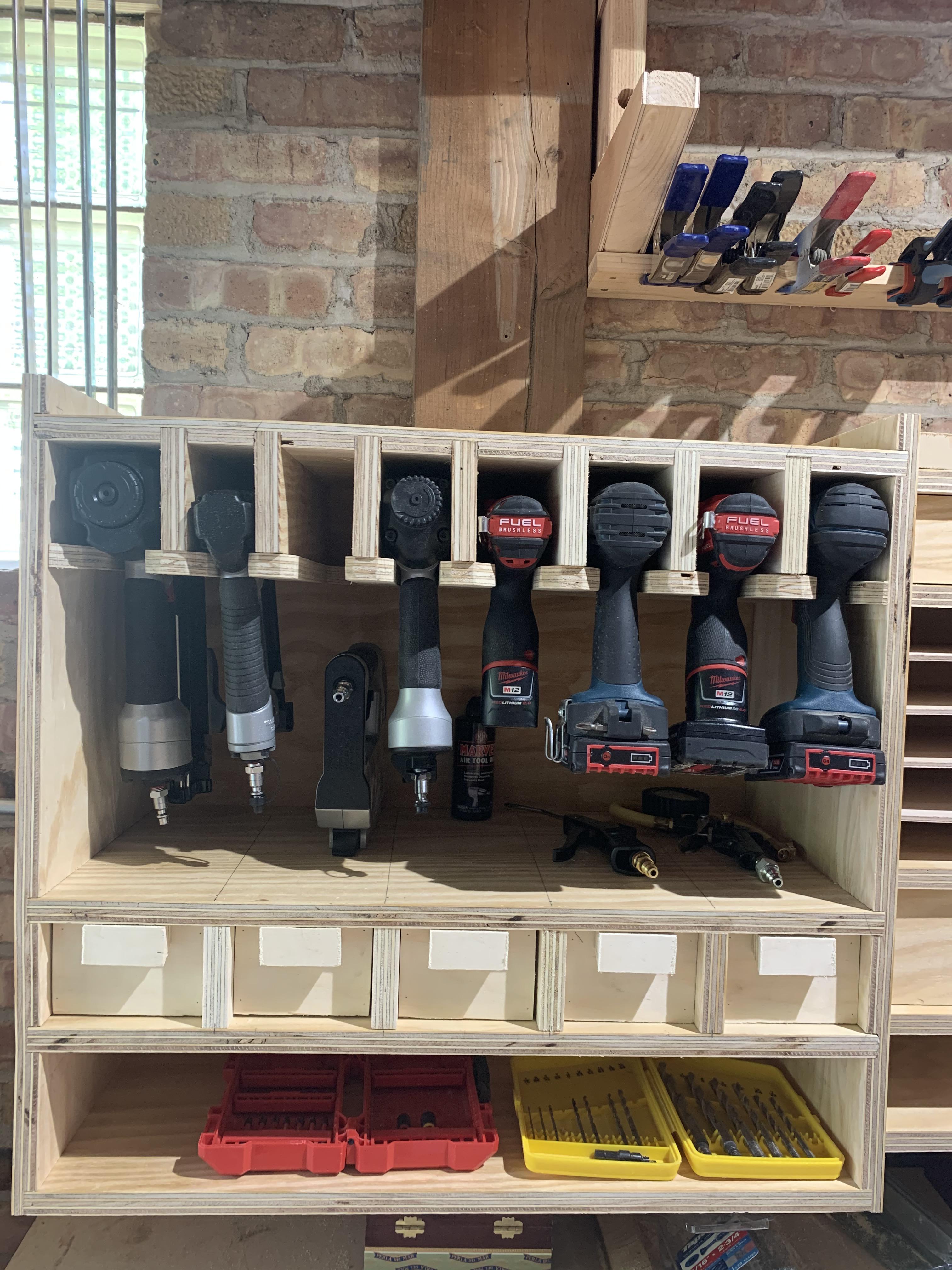 New Nail gun, drill, and driver storage r/woodworking