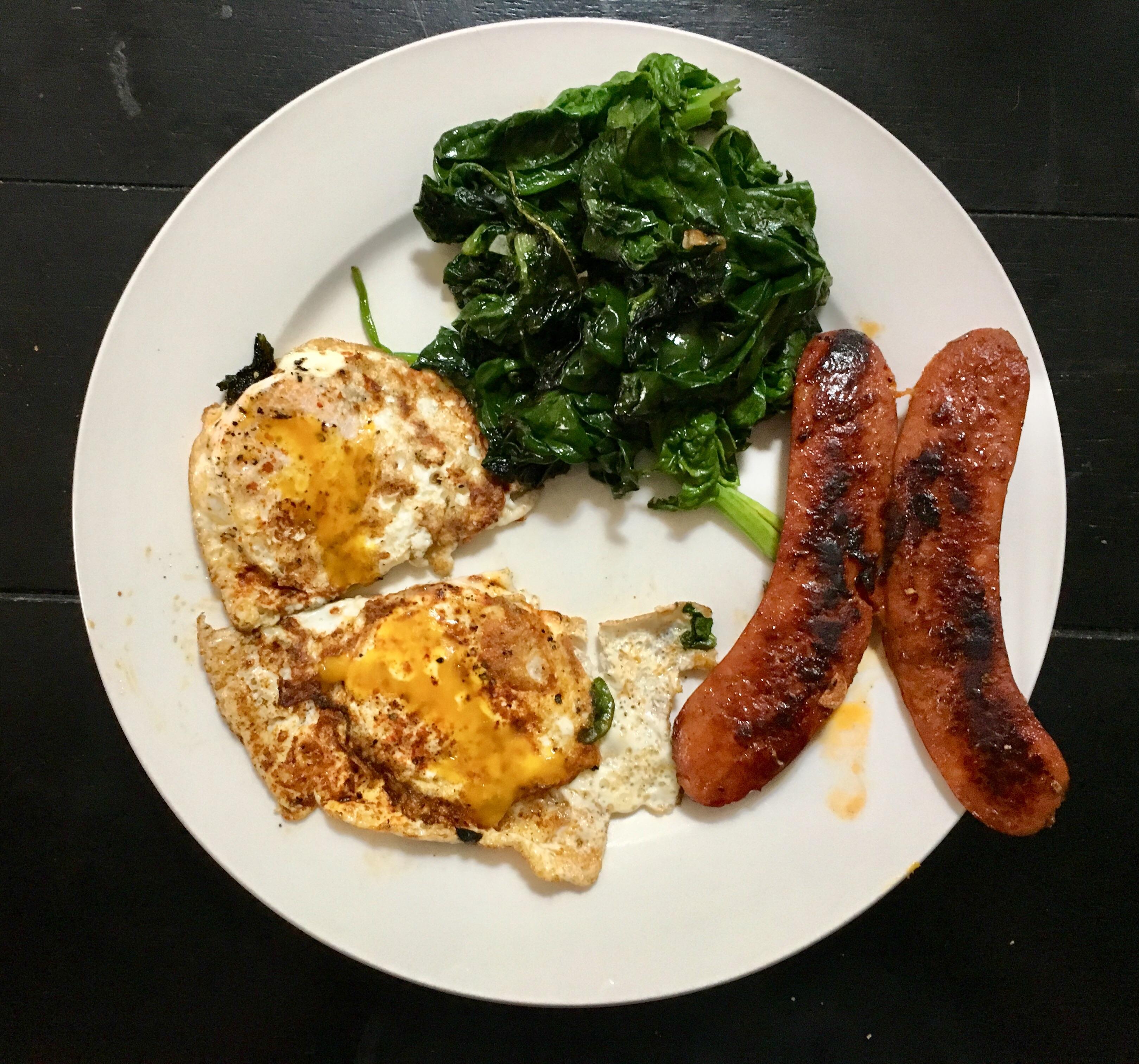 A perfect keto breakfast, cooked in a few tsp coconut oil r/Keto_Food