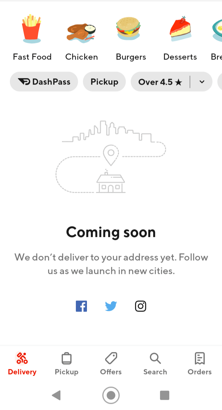 Why is delivery in my area suddenly unavailable now when I've been using DoorDash for over a