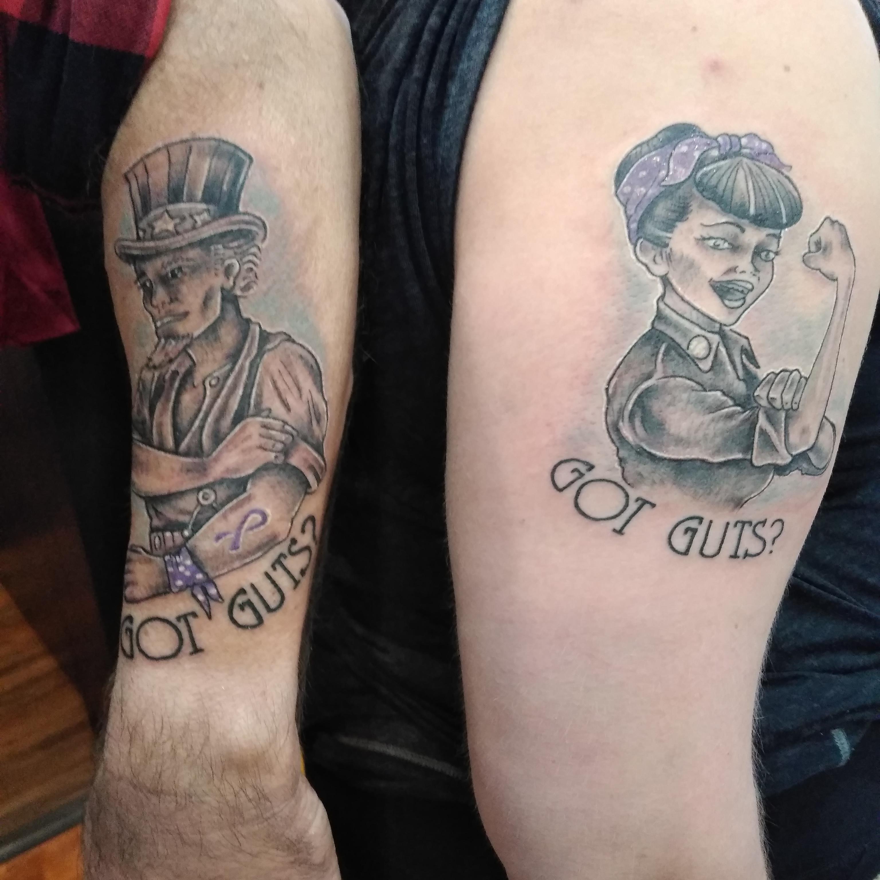 Dad and I got semimatching Crohn's tattoos! CrohnsDisease