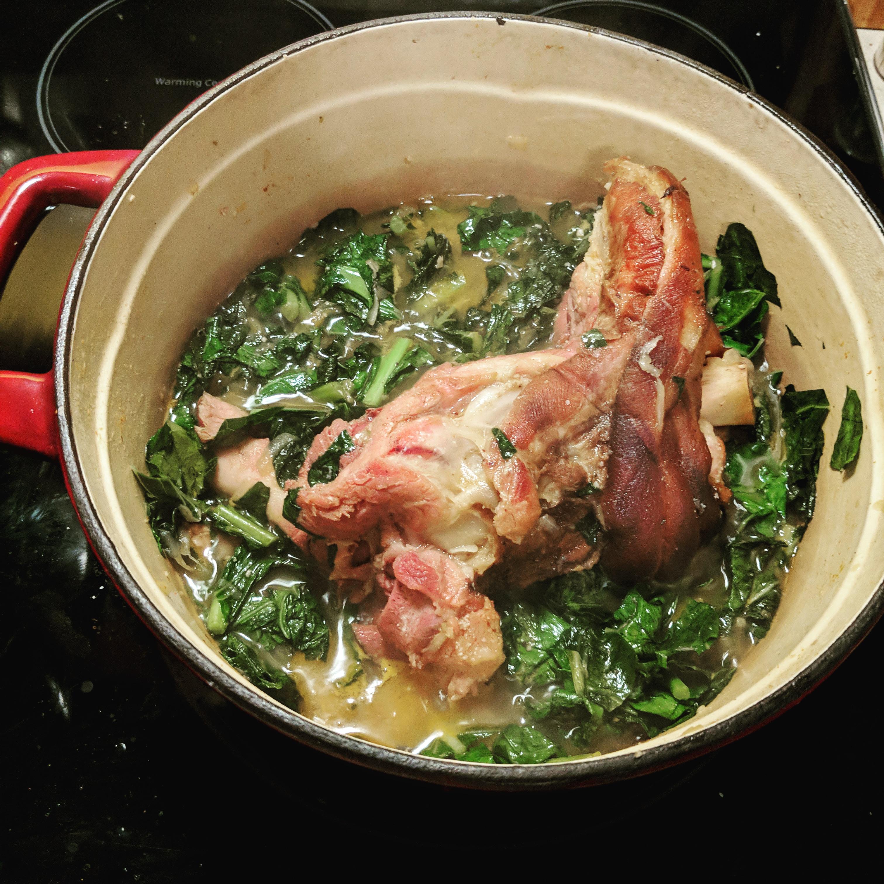 Collard greens with left over ham bone r/FoodPorn