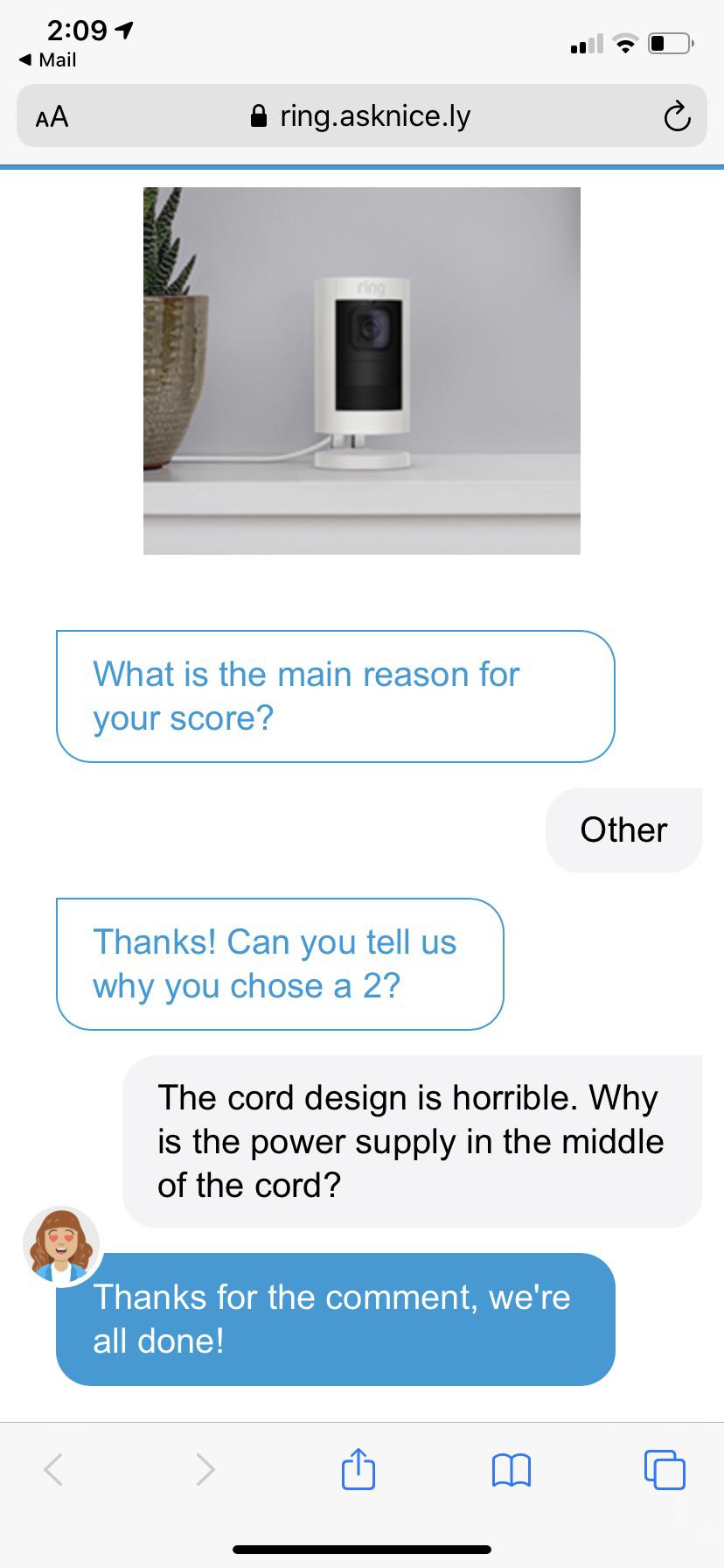 Ring asked for feedback. Why is the power supply in the middle of the