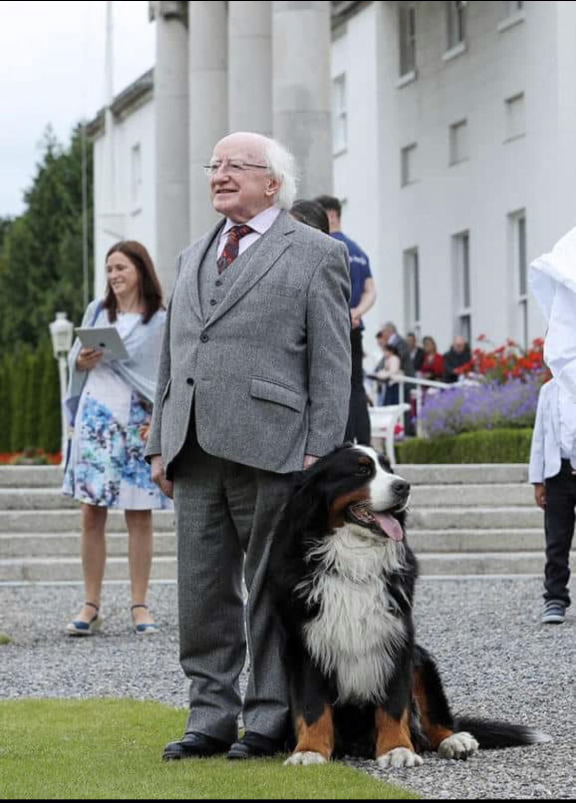 Just the President of Ireland with his doggo. r/ireland