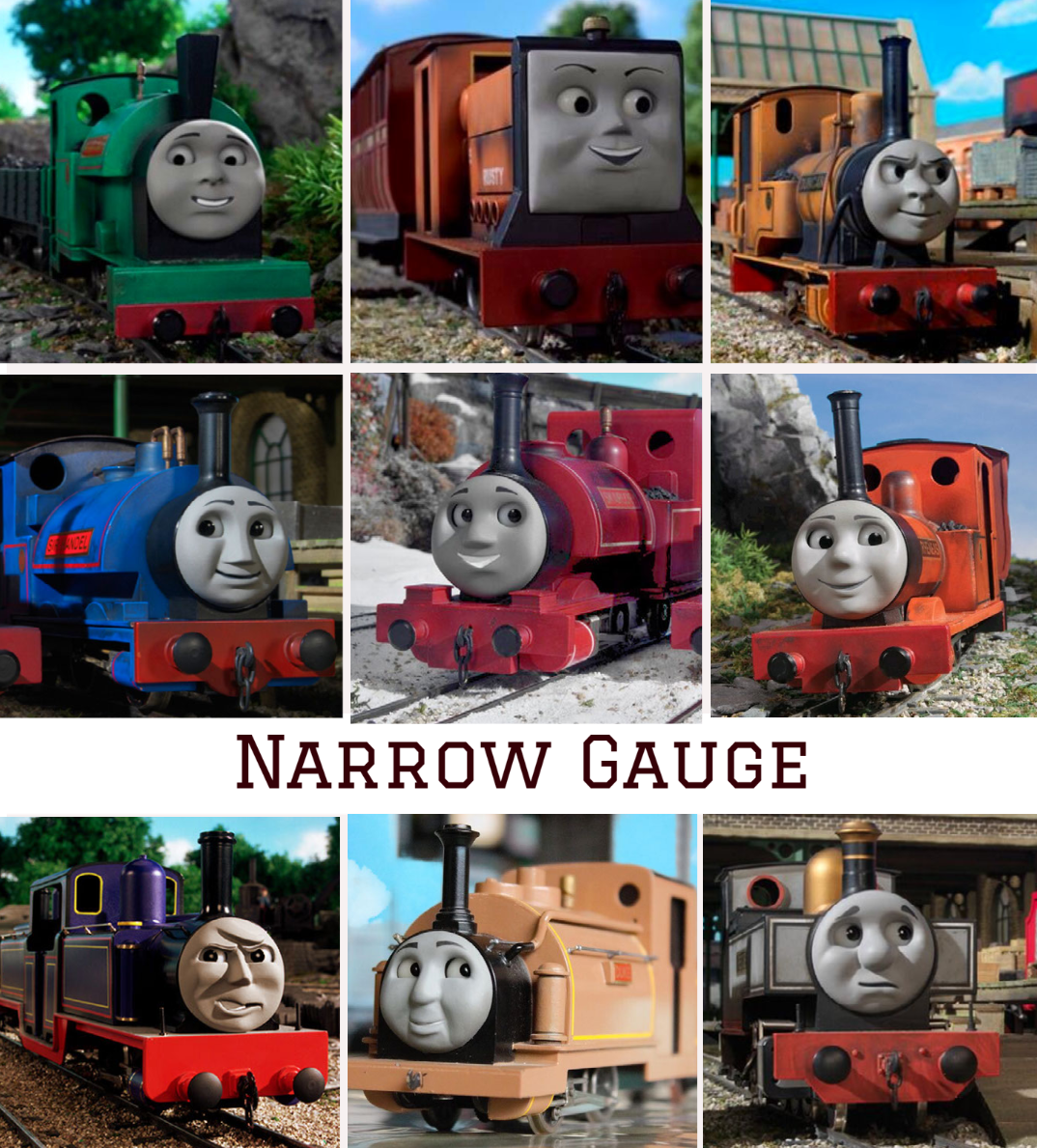 I made a collage with some Narrow Gauge Engines. I kinda like how it