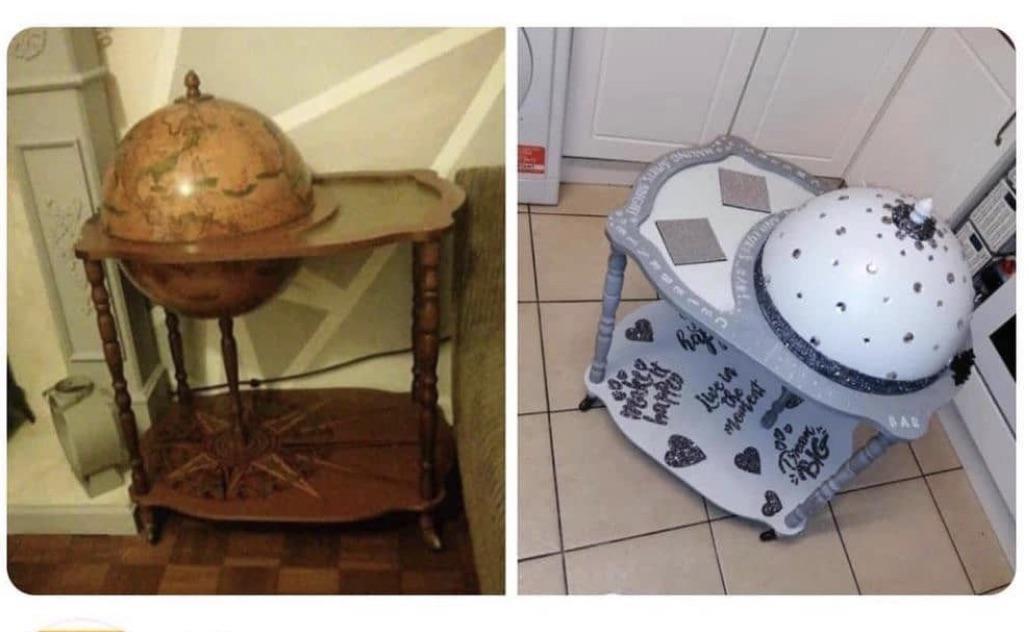 Decorative Globe Bar Cart —> Tacky Dome Table r/ATAAE
