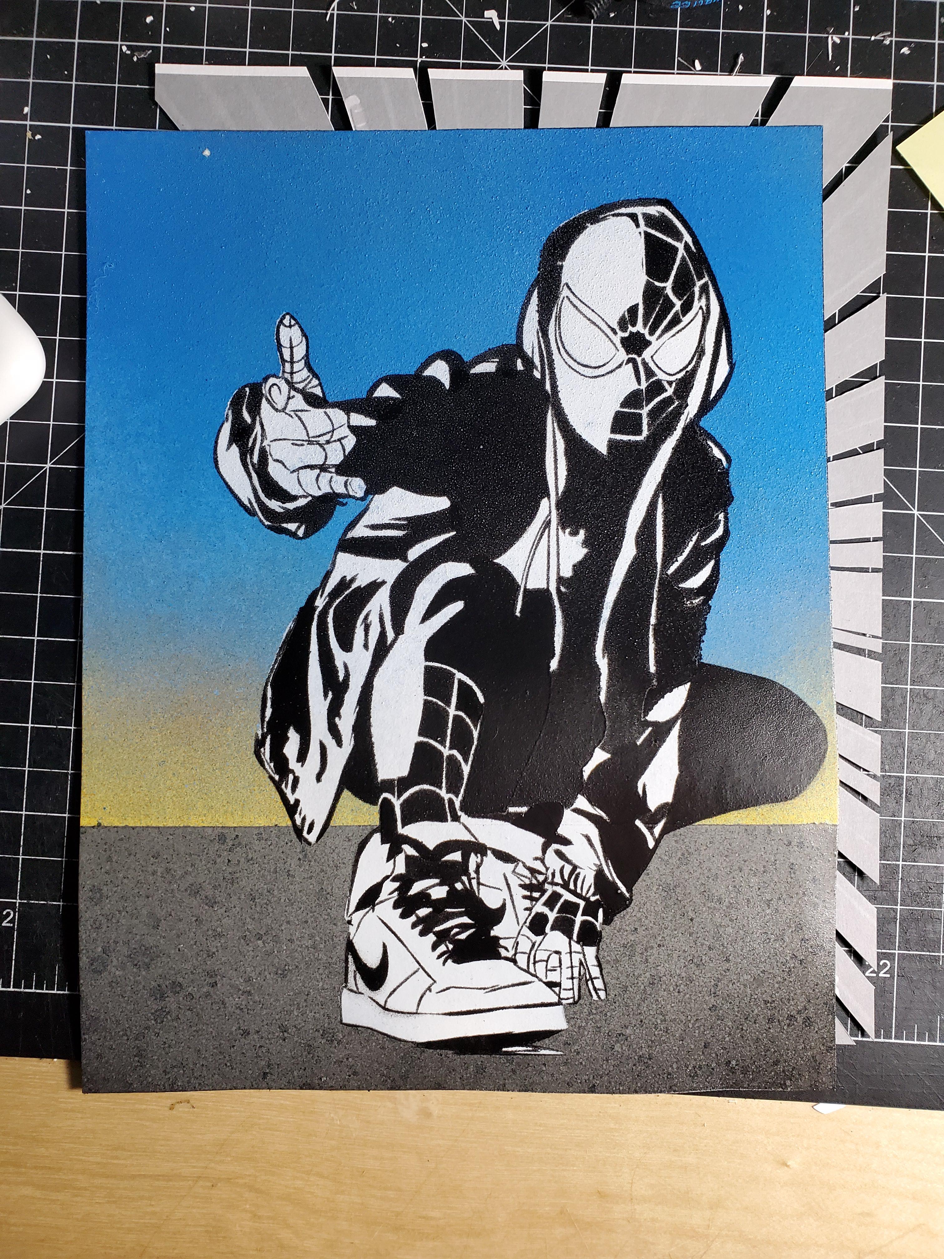 Miles Morales Spiderman stencils
