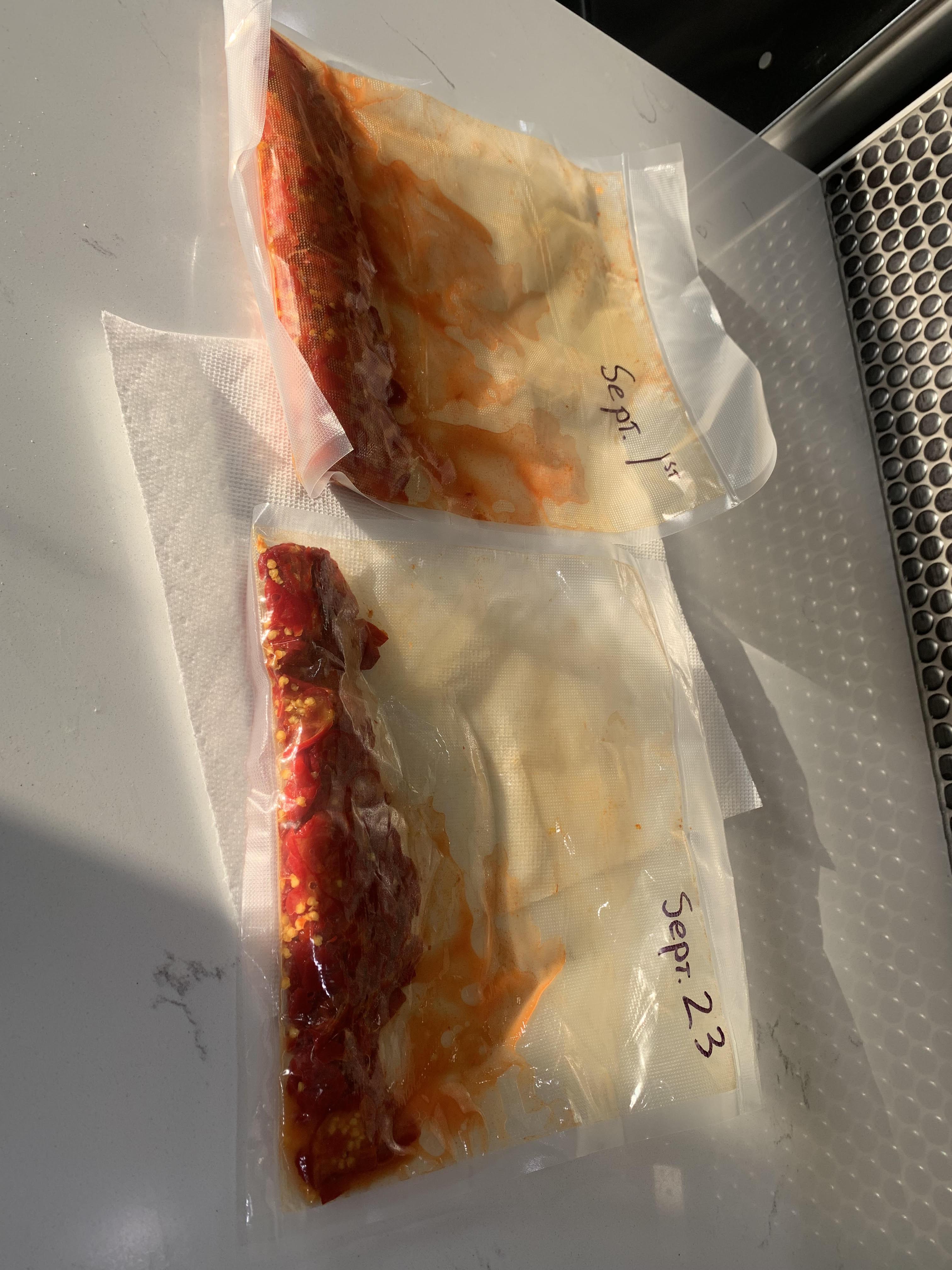 Vacuum Bag Hot Sauce Fail? r/fermentation