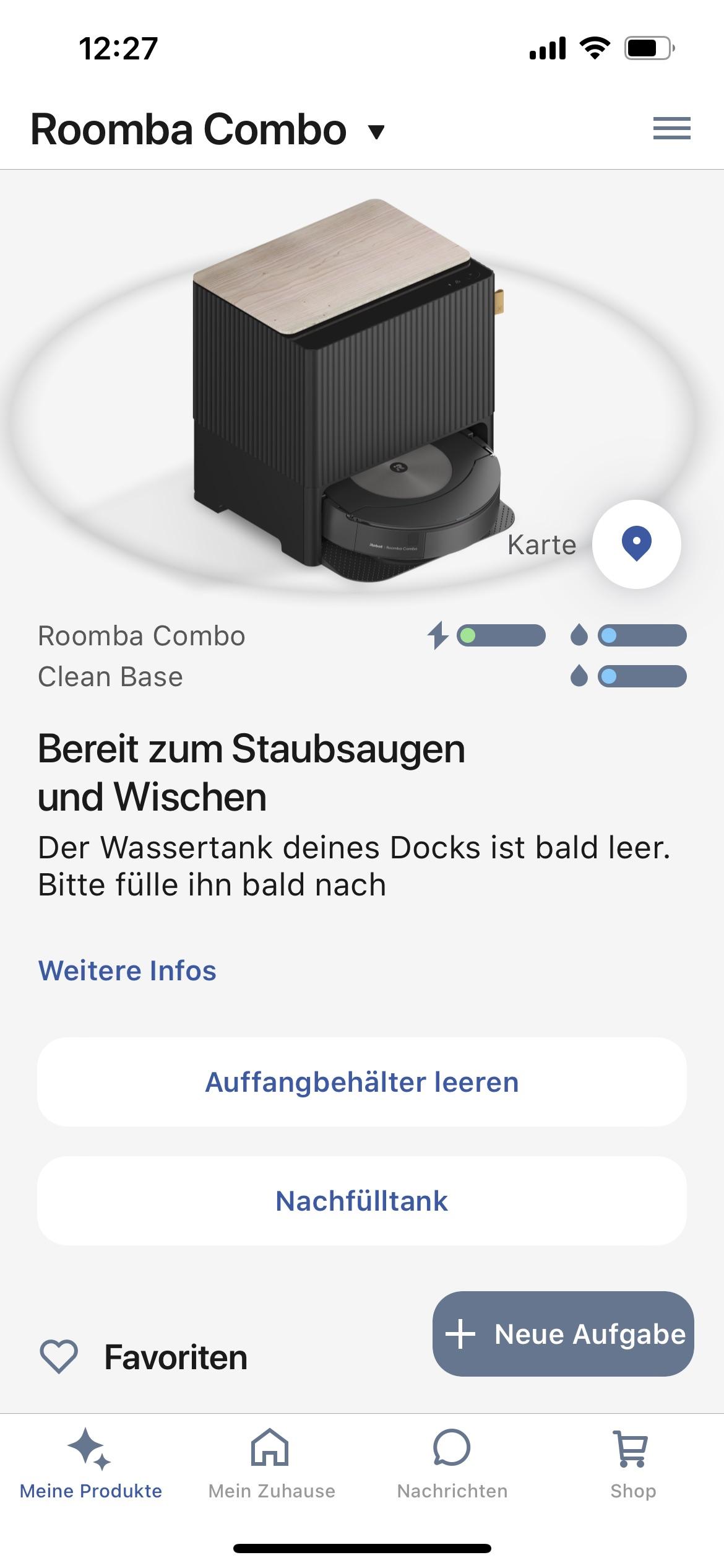 J9+ Combo we just bought thinks there‘s no water in the base even