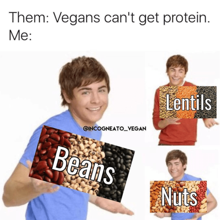 When people ask how vegans get their protein 😂😂😂 ComedyCemetery