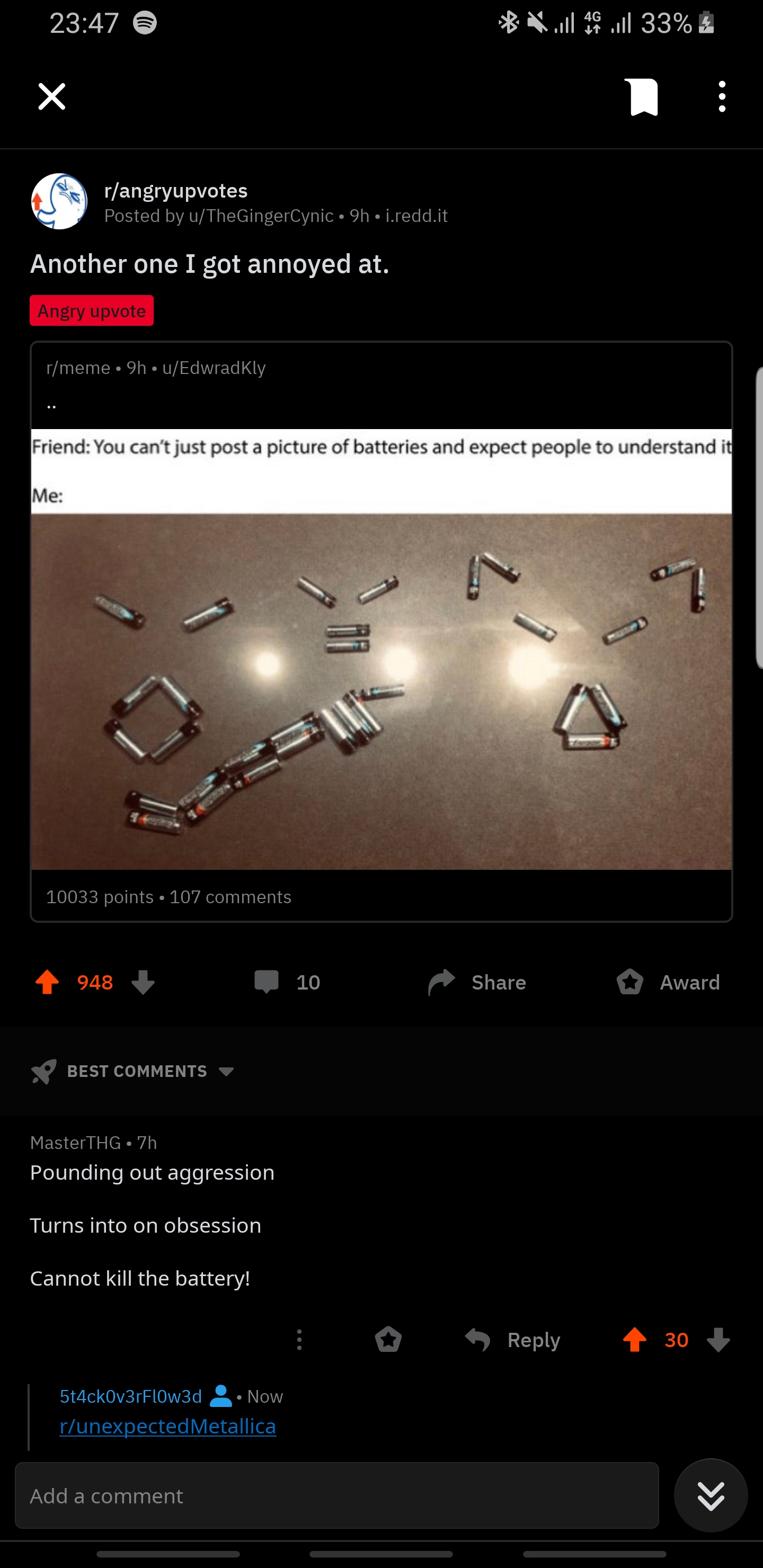 I didn't know, that this subreddit even exists unexpectedmetallica