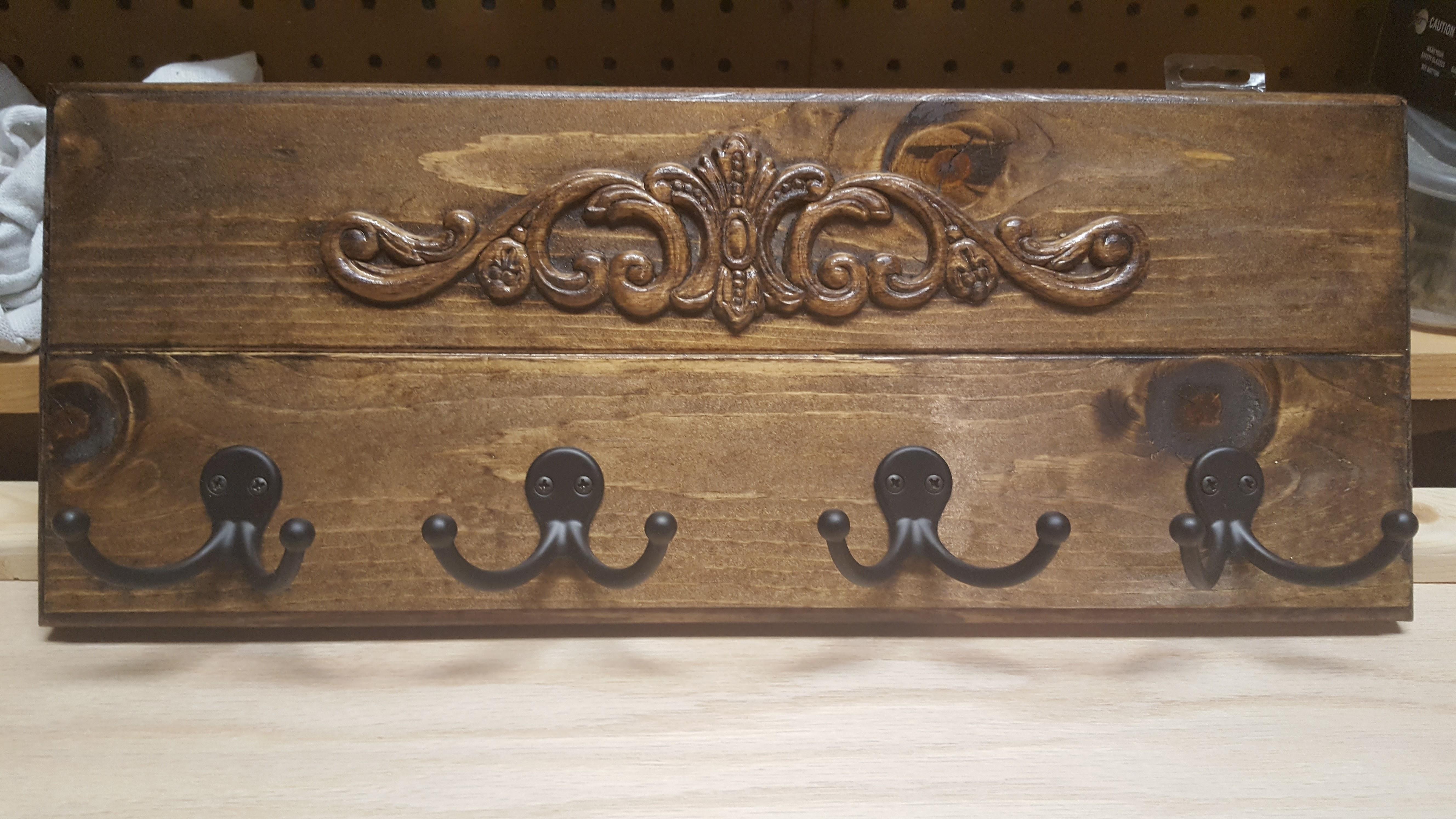 Made this a year ago or more. Couple of scraps, hardware from lowes and