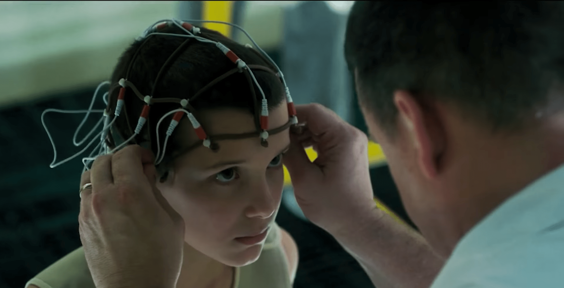 The headpiece that 11 wears in stranger things is made out of 3.5 aux