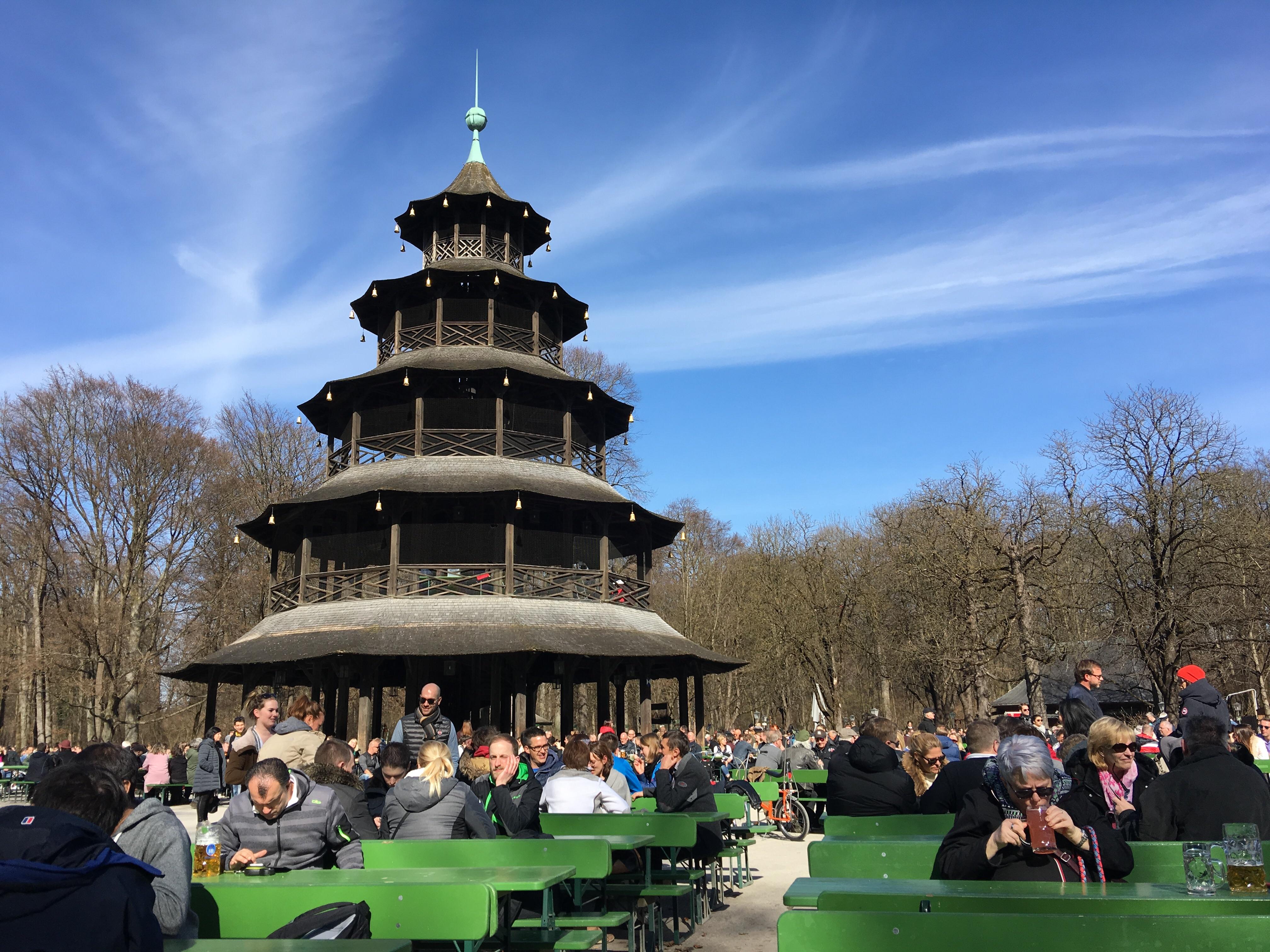 Chinese tower beer garden in Munich was beautiful today r/travel