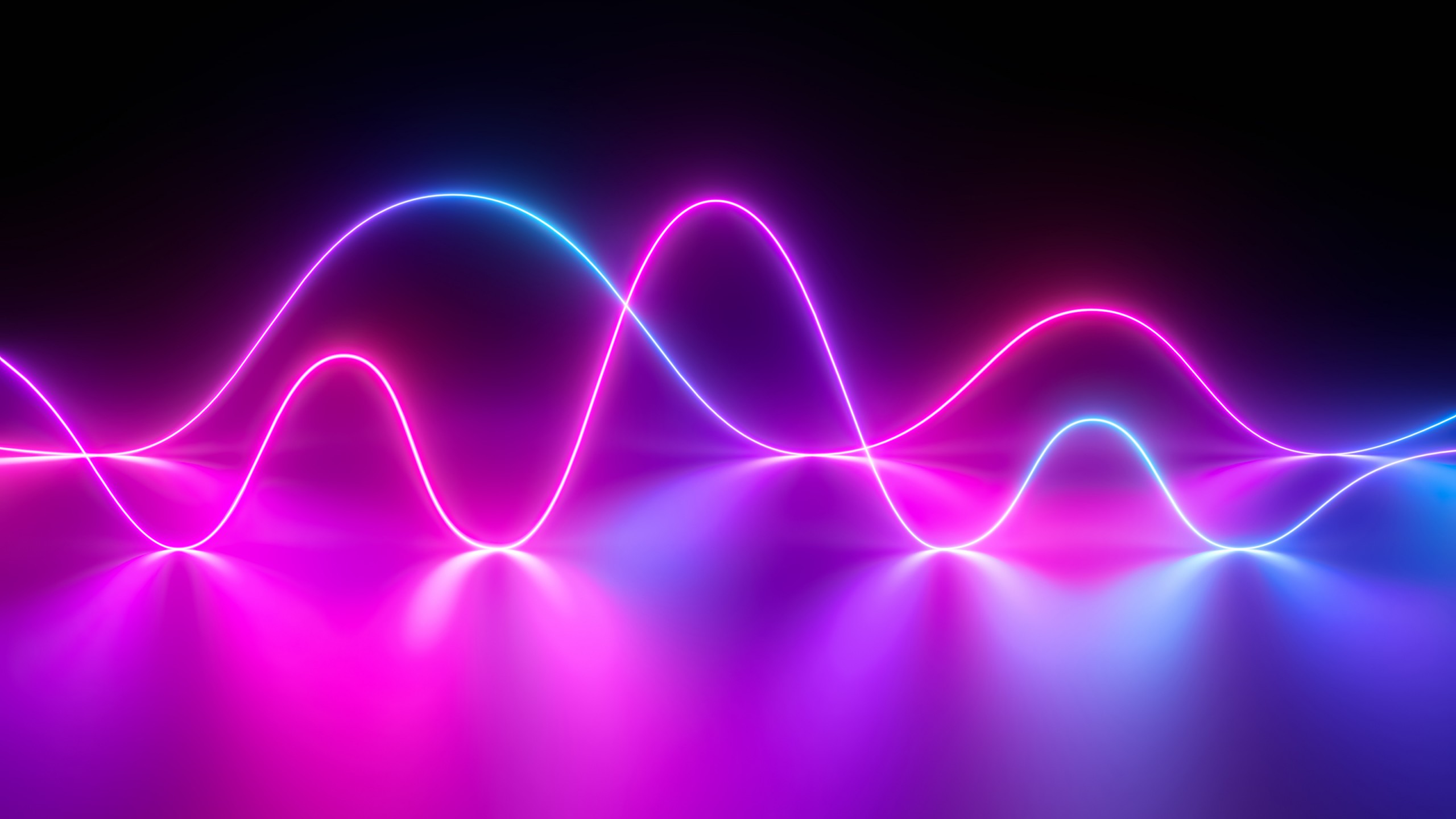 Neon Waves [2560x1440]. wallpaper