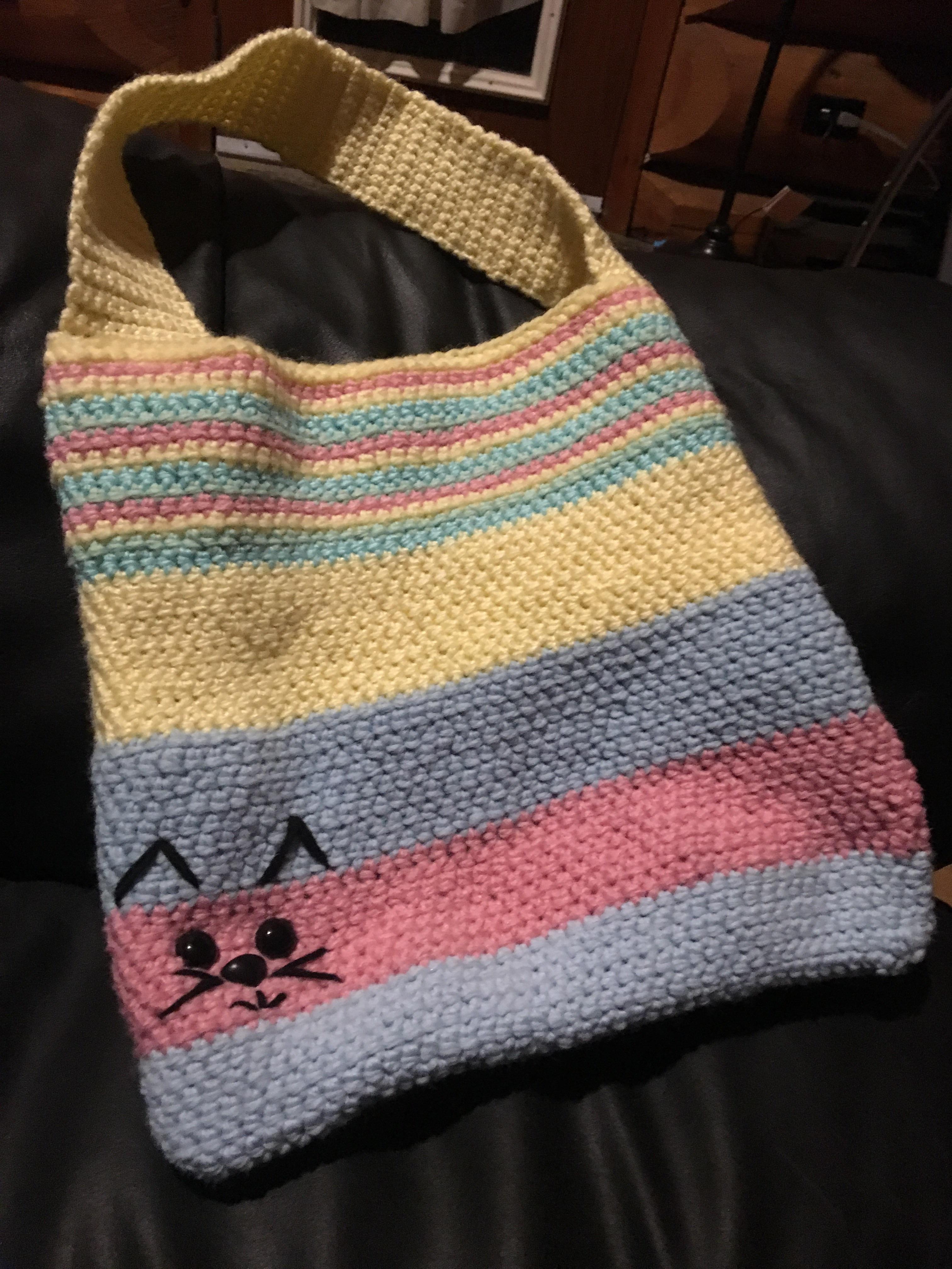 Kitty tote to hold my crochet supplies r/crochet