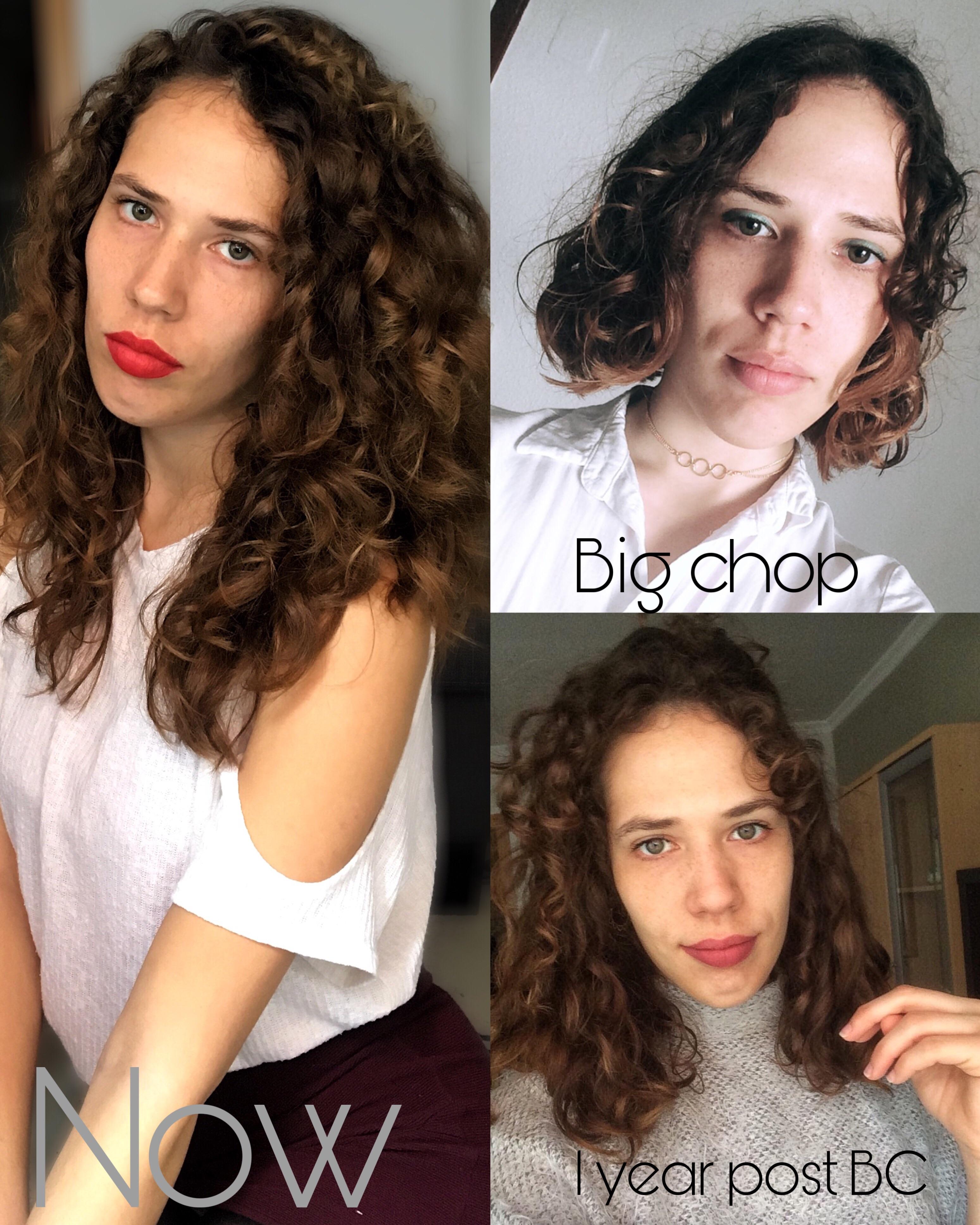 Curly hair journey. My hair has grow a lot in the past year r/curlyhair