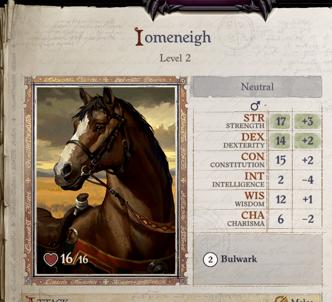 Anyone else name Seelah's horse like this? r/Pathfinder_Kingmaker