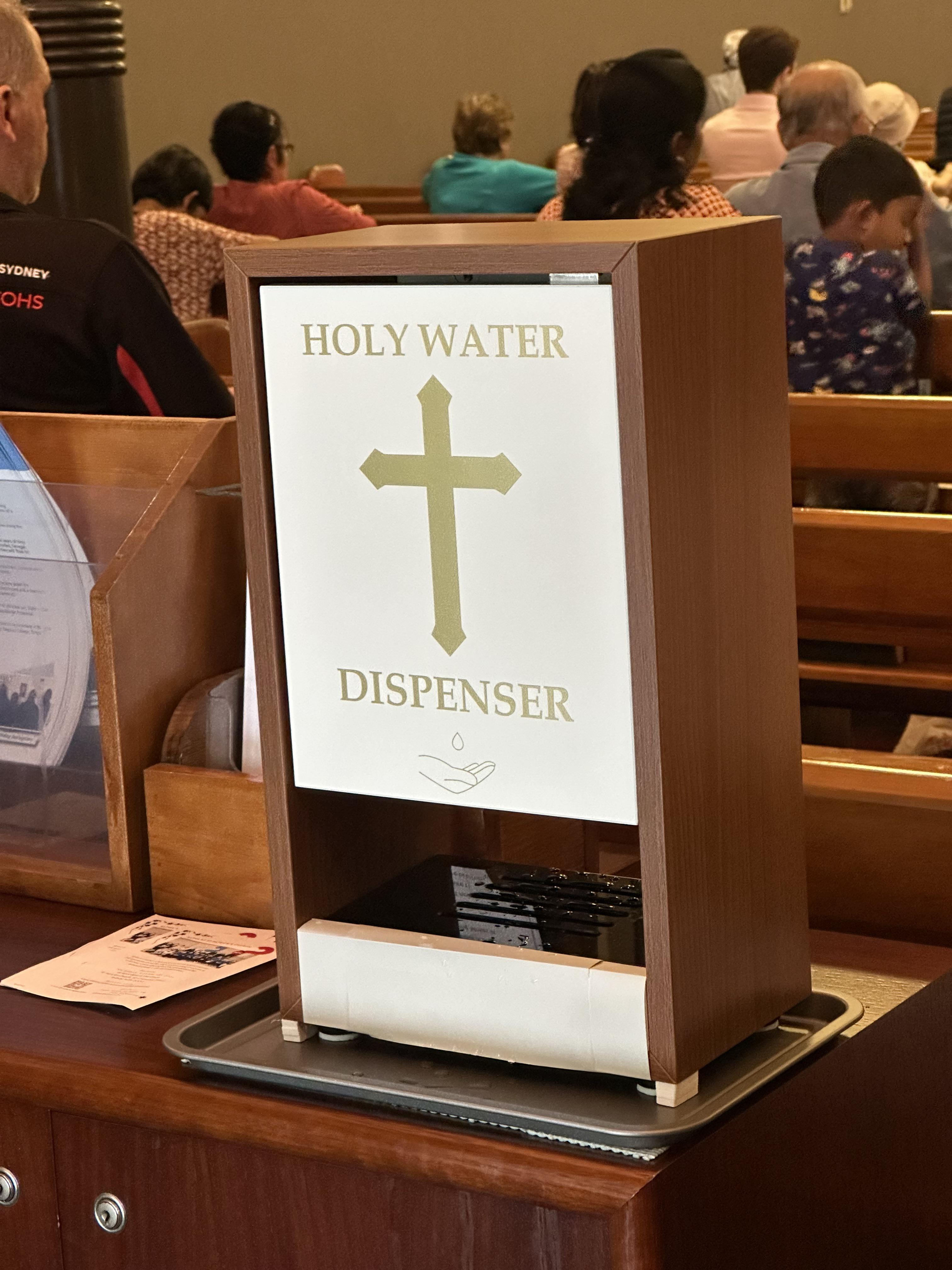 Holy Water dispenser, +15 defense against dark attacks, boosts atk