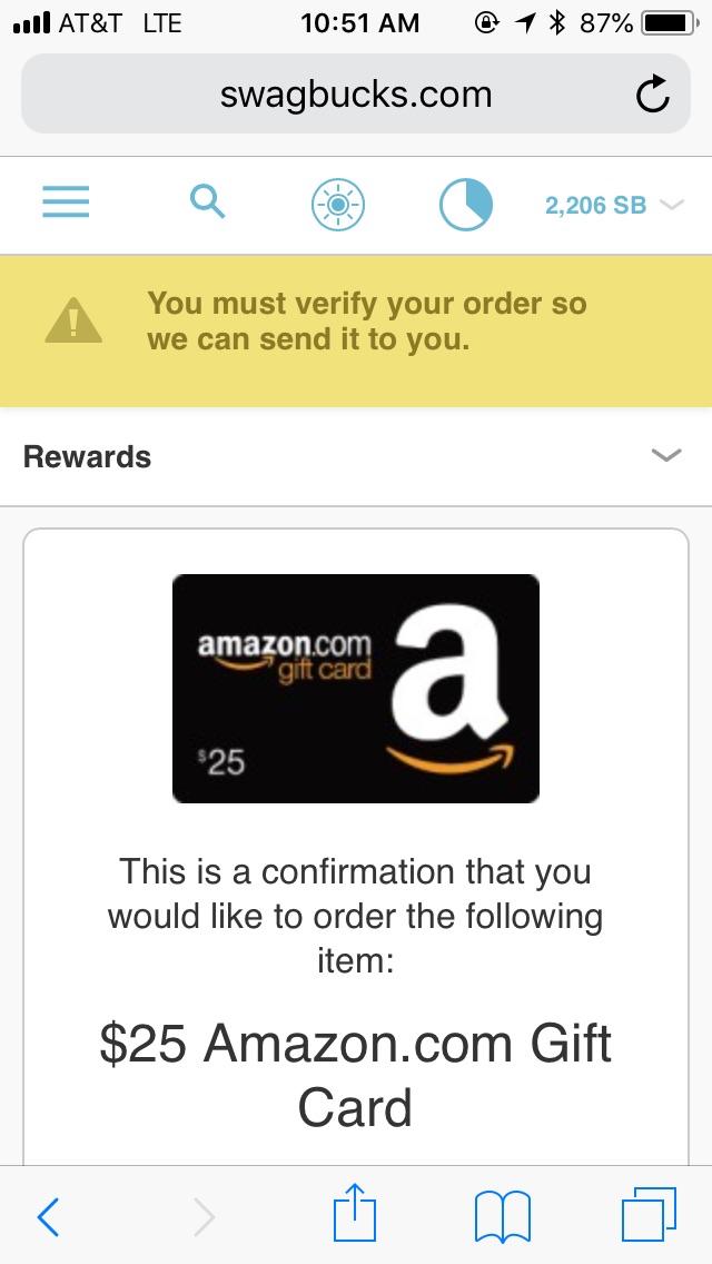 Got my first gift card today r/SwagBucks