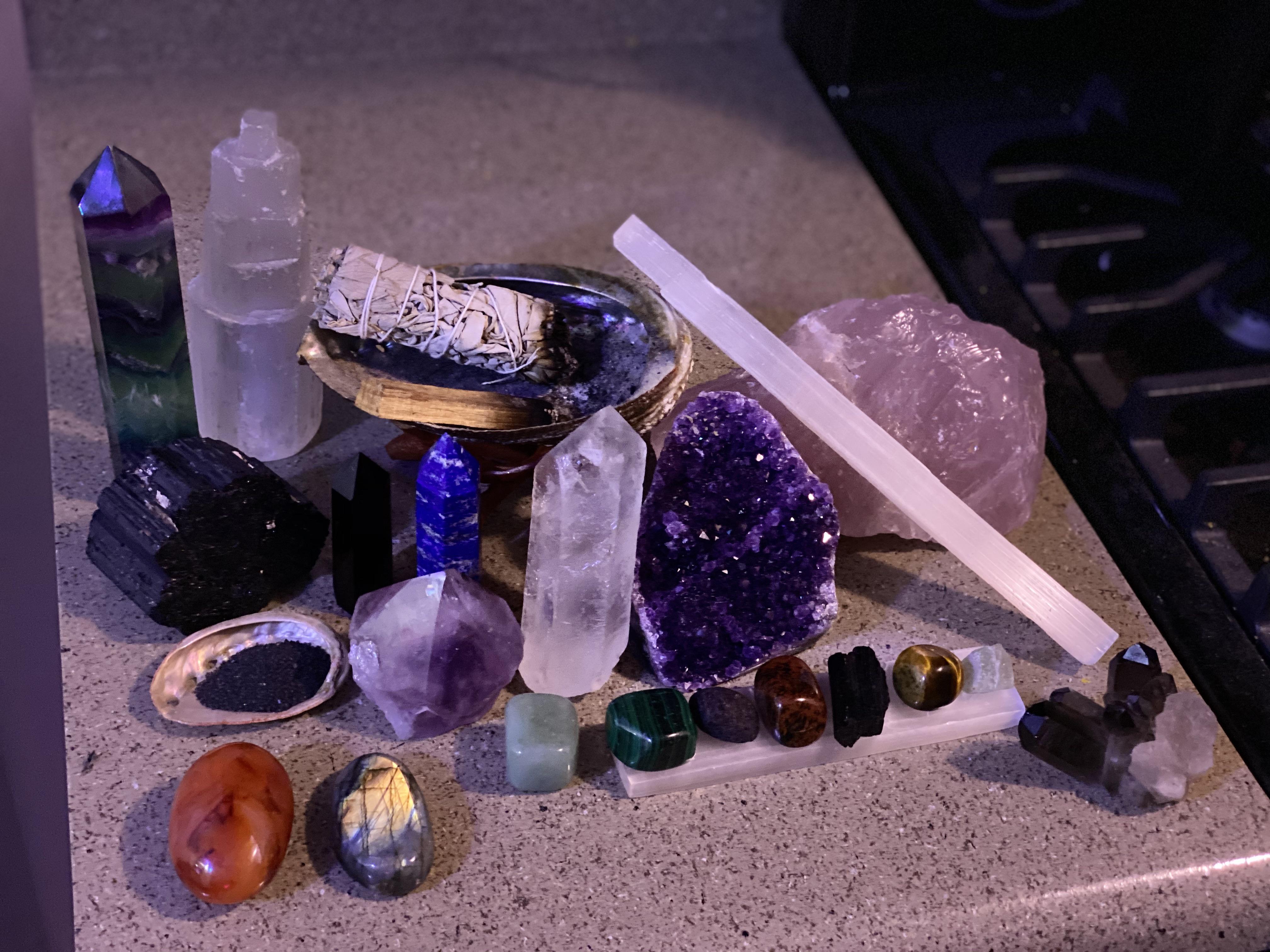 A few of my crystals that I brought to my buddy’s house this weekend. I