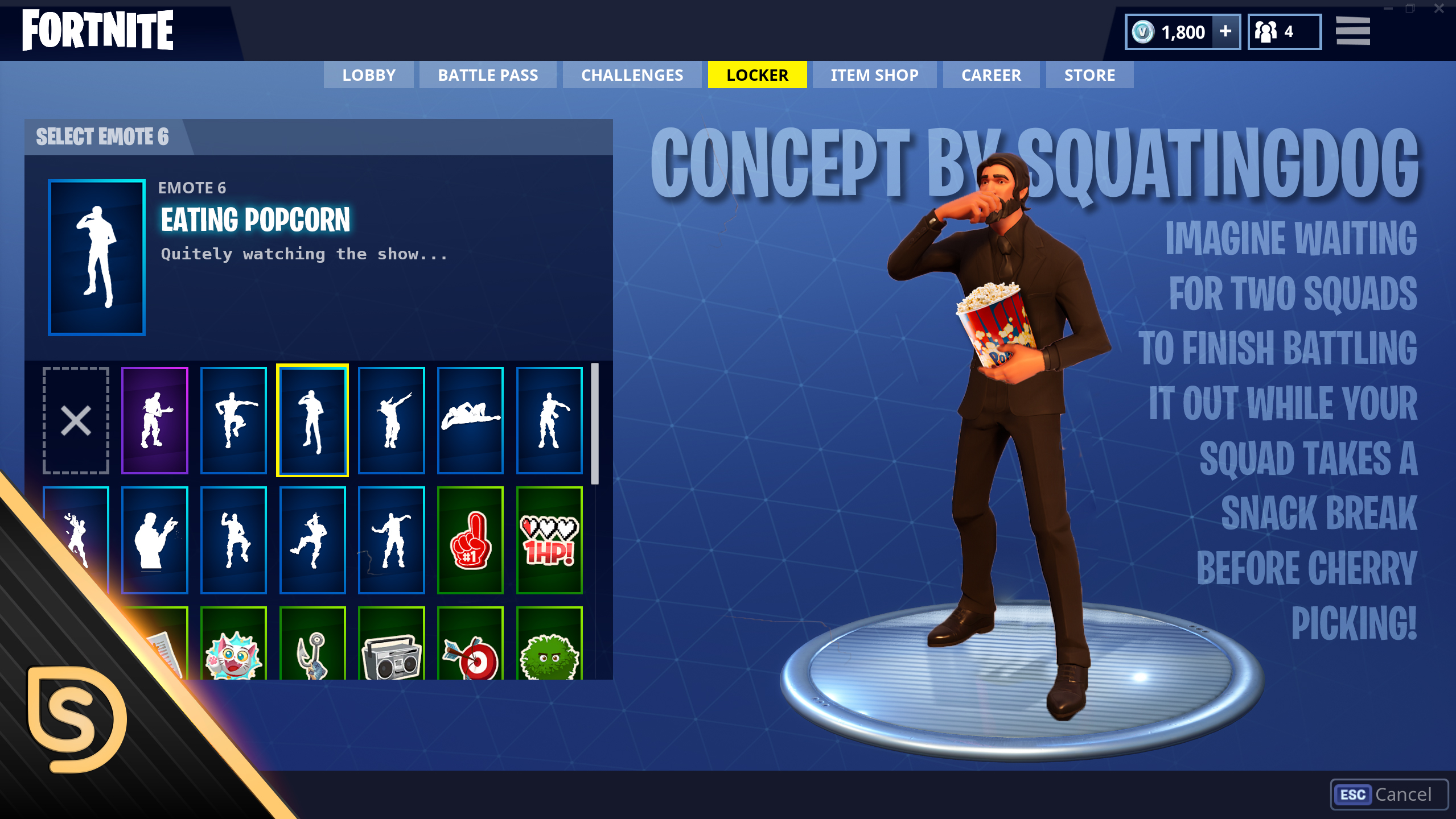 Concept Popcorn Emote r/FortNiteBR