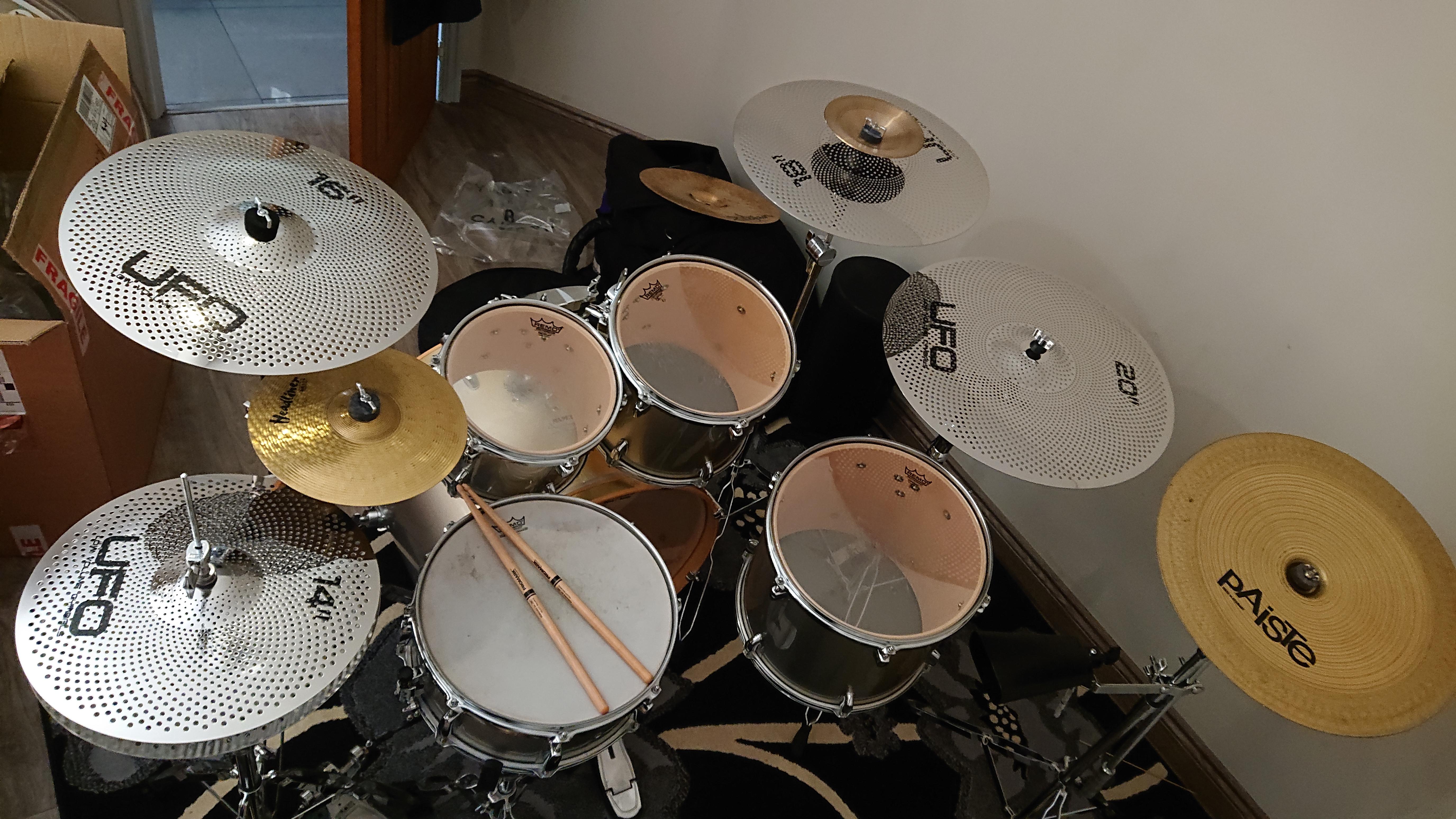 Low volume drums part 1. UFO low volume cymbals! r/drums