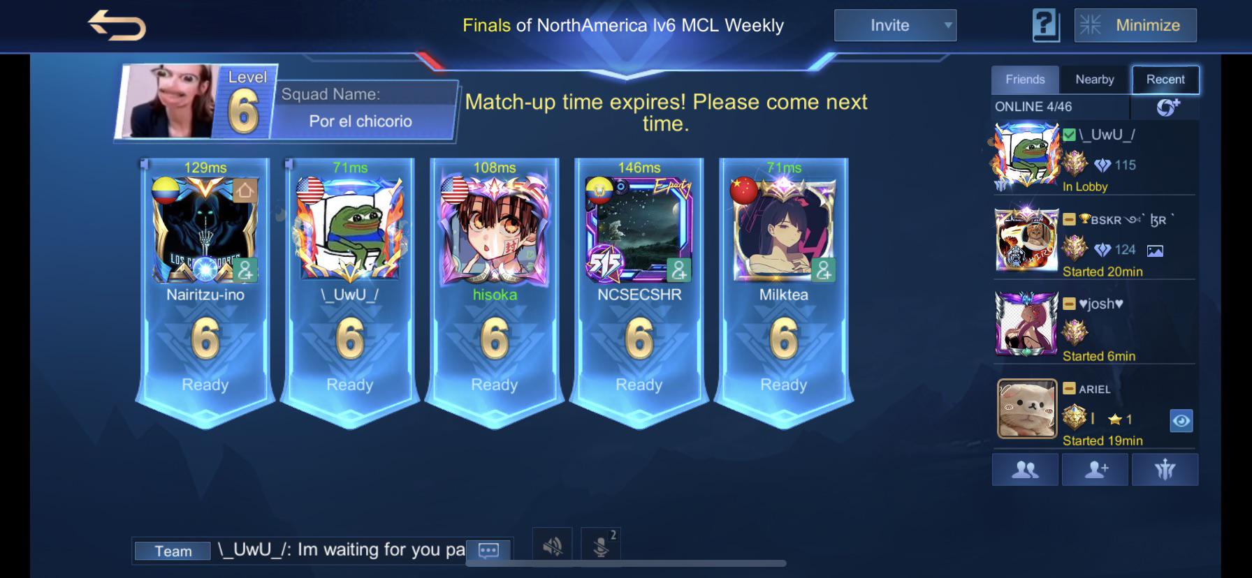 When you win two MCL games and then you wait 15 minutes in queue for