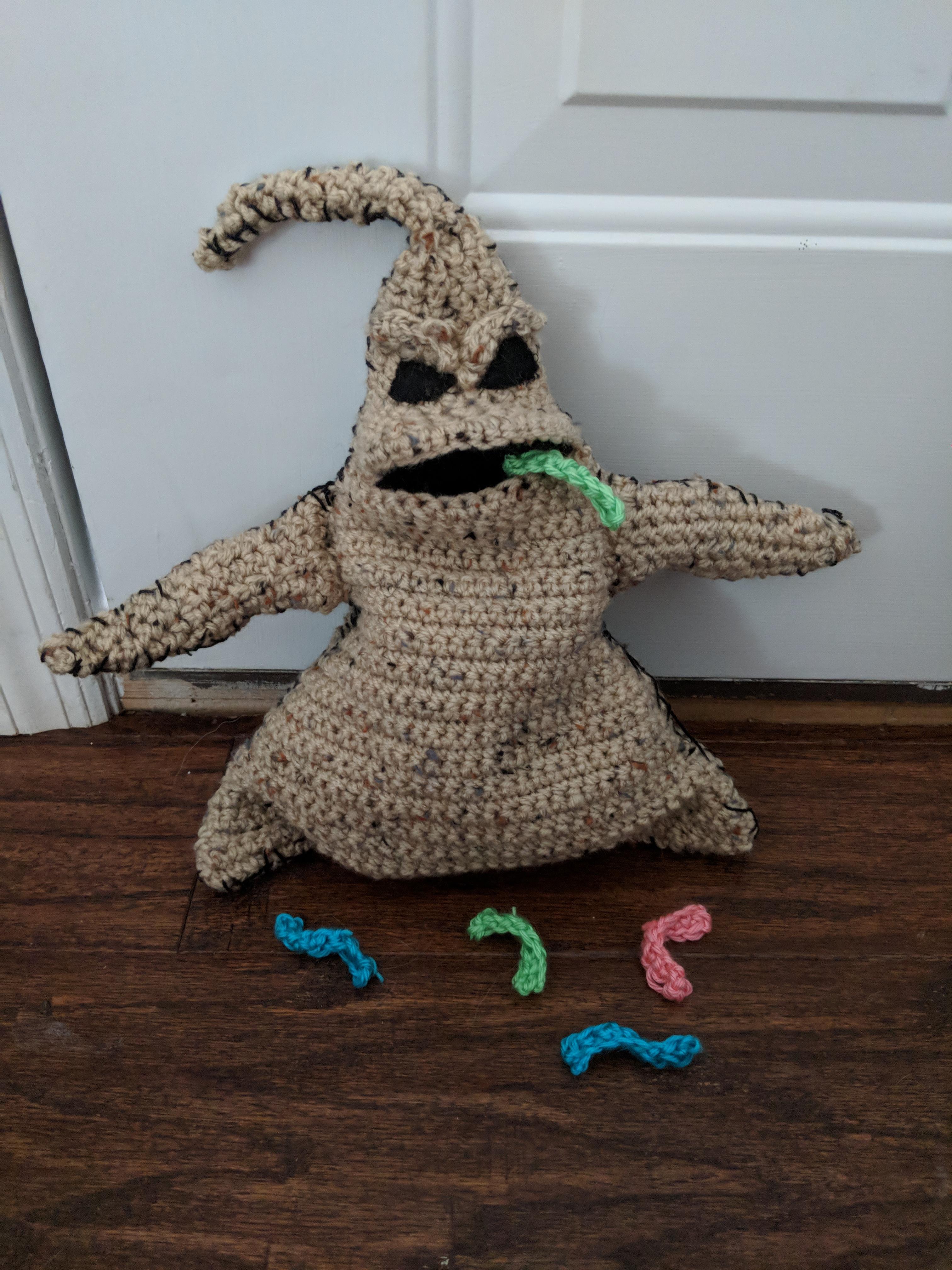 A finished Oogie Boogie just in time for my MIL's birthday! crochet